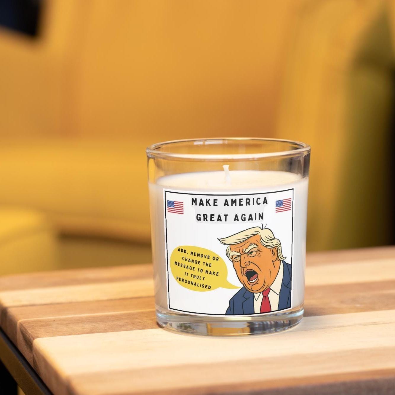 Funny Donald Trump Personalised Candle | Make America Great Again | Donald Trump Gift | Funny Trump Message | Donald Trump Message Candle Etsy