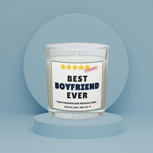 5 Star Best Boyfriend Ever Personalised Candle Gift | Funny Gifts for Boyfriend | Novelty Husband Gift | Funny Boyfriend Review Message Gift Etsy