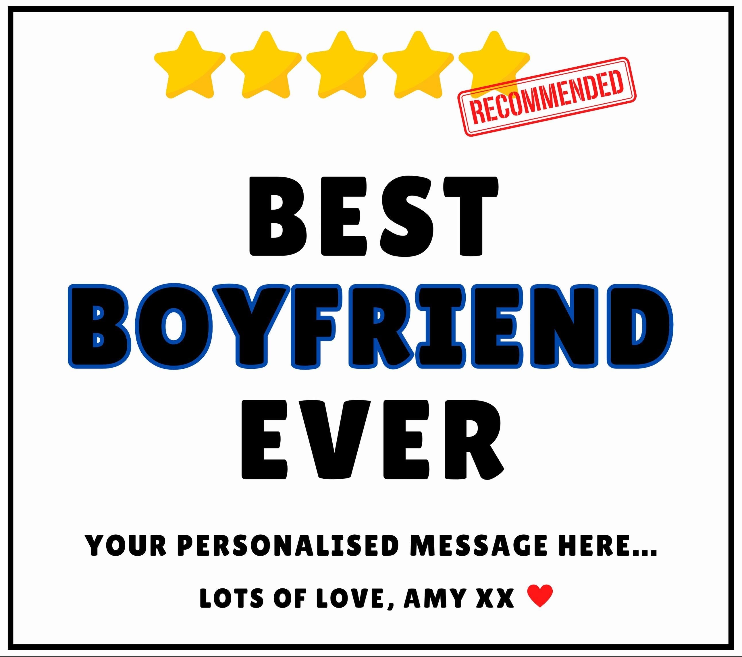5 Star Best Boyfriend Ever Personalised Candle Gift | Funny Gifts for Boyfriend | Novelty Husband Gift | Funny Boyfriend Review Message Gift Etsy
