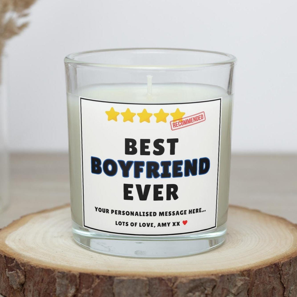 5 Star Best Boyfriend Ever Personalised Candle Gift | Funny Gifts for Boyfriend | Novelty Husband Gift | Funny Boyfriend Review Message Gift Etsy