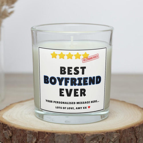 5 Star Best Boyfriend Ever Personalised Candle Gift | Funny Gifts for Boyfriend | Novelty Husband Gift | Funny Boyfriend Review Message Gift Etsy