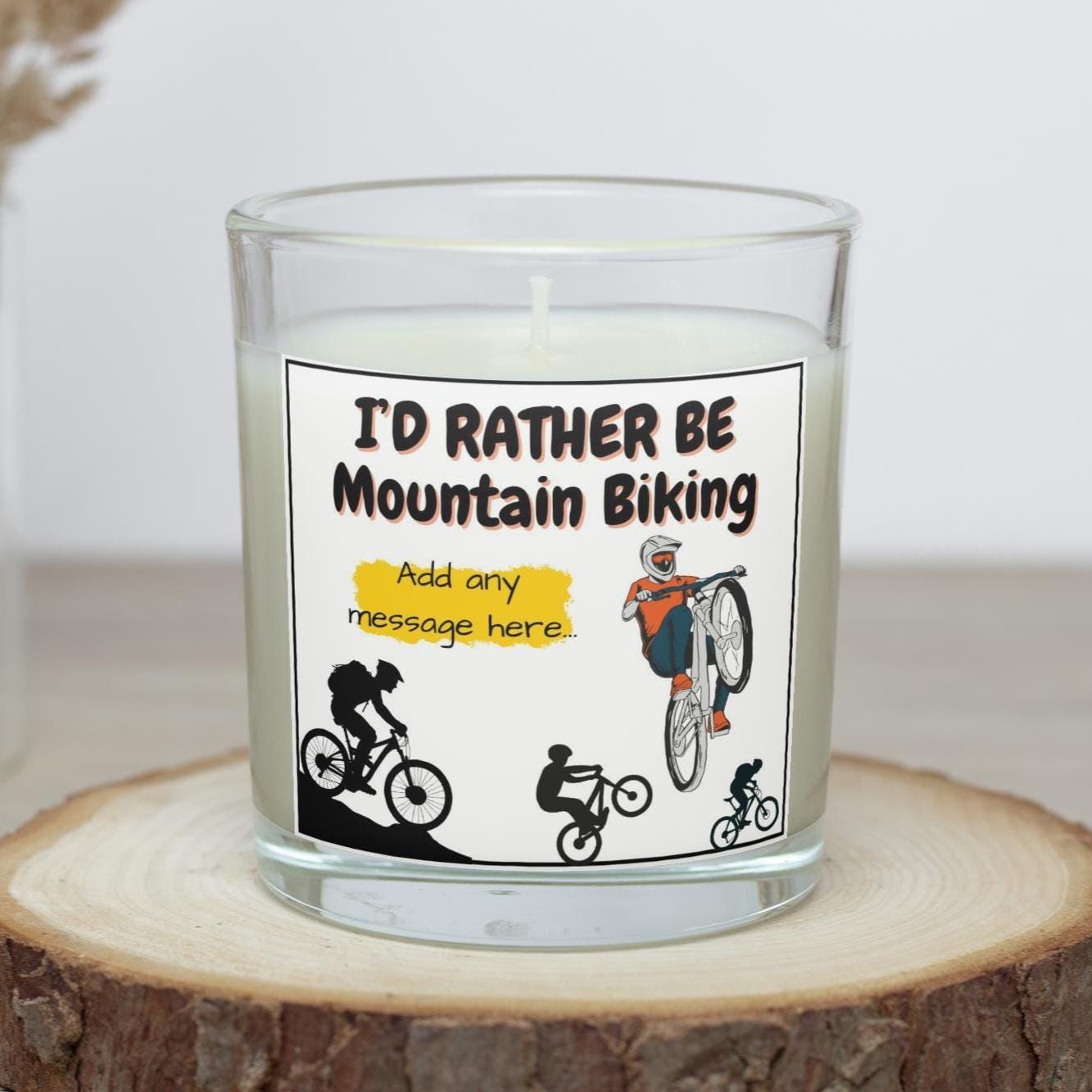 Rather Be Mountain Biking Personalised Candle | Mountain Biker Gift | Gift for Cyclist | Trail Rider Message Gift | Secret Santa | Birthday Etsy