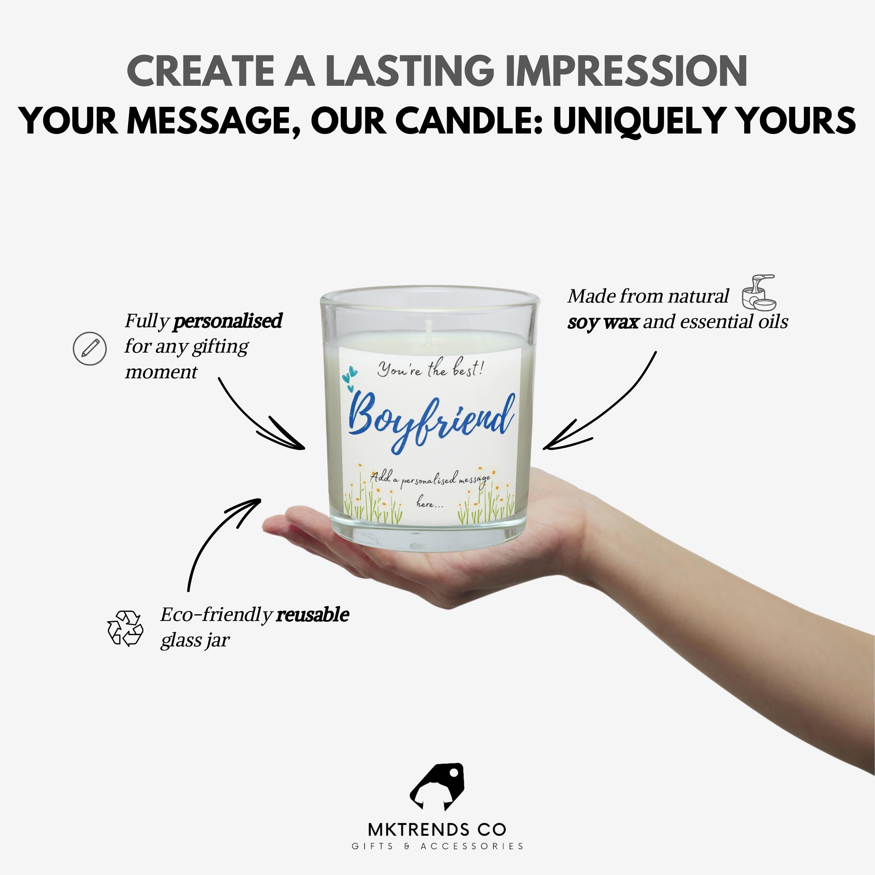 You're the Best Boyfriend Personalised Candle Gift | Best Boyfriend Candle | Thoughtful Gift for Boyfriend | Best Husband Gift | One I Love Etsy