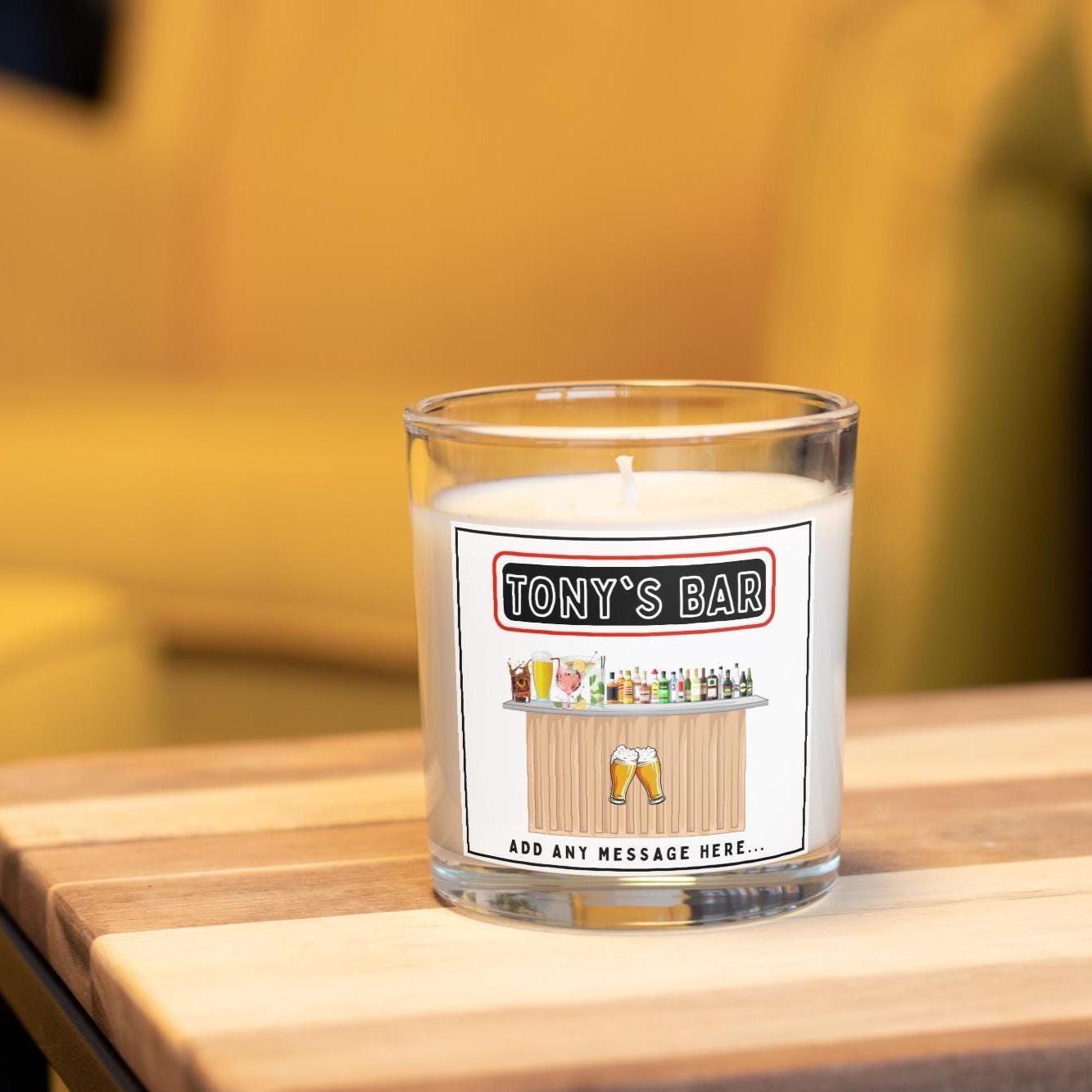 Garden Bar Personalised Candle | Garden Bar Decor Gift | Custom Garden Pub Decor | House Party Decor | Custom Bar Message | Personalised Bar Etsy