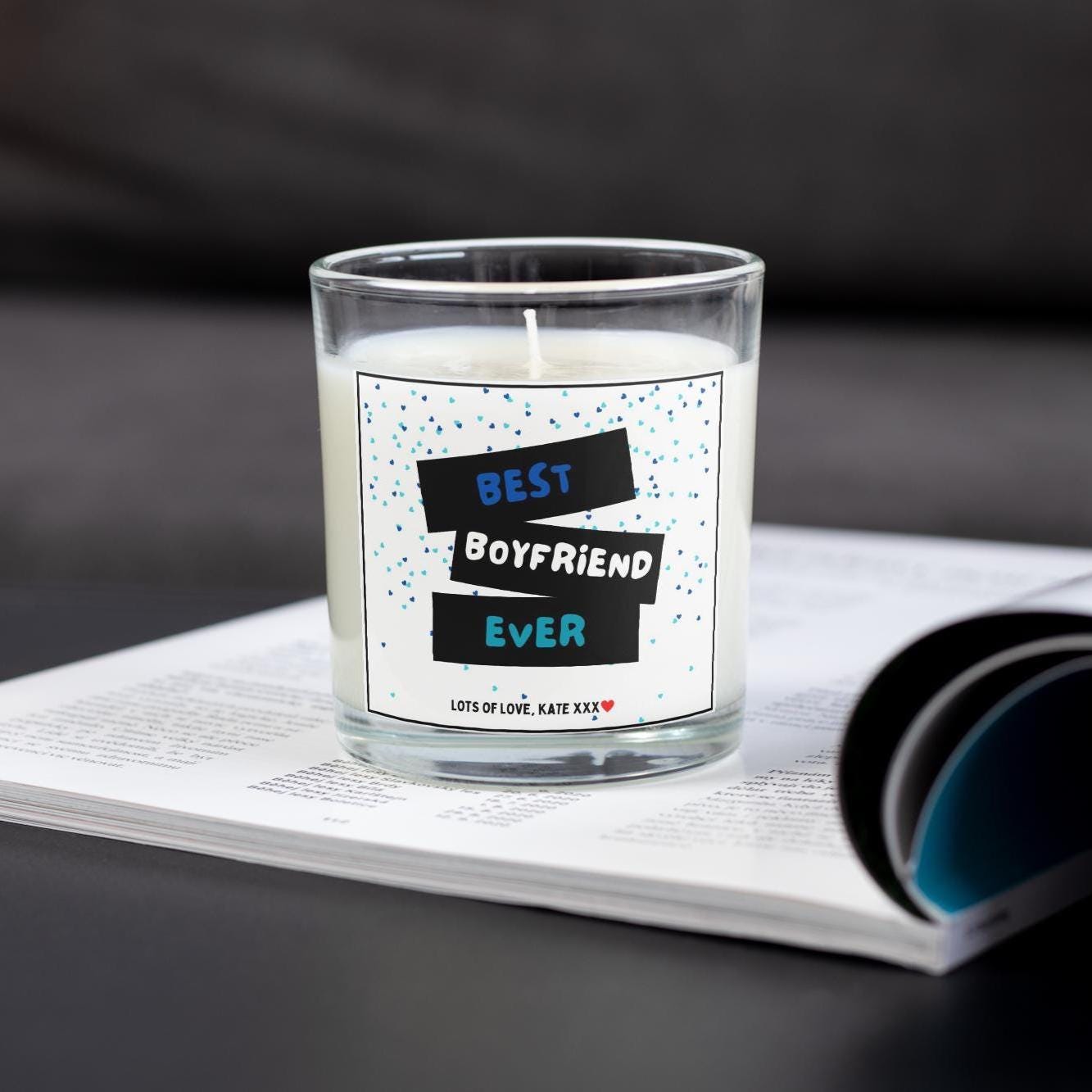 Best Boyfriend Ever Personalised Candle Gift | Cute Best Boyfriend | Anniversary Candle | Birthday Gift | Husband Gift | Custom Message Gift Etsy