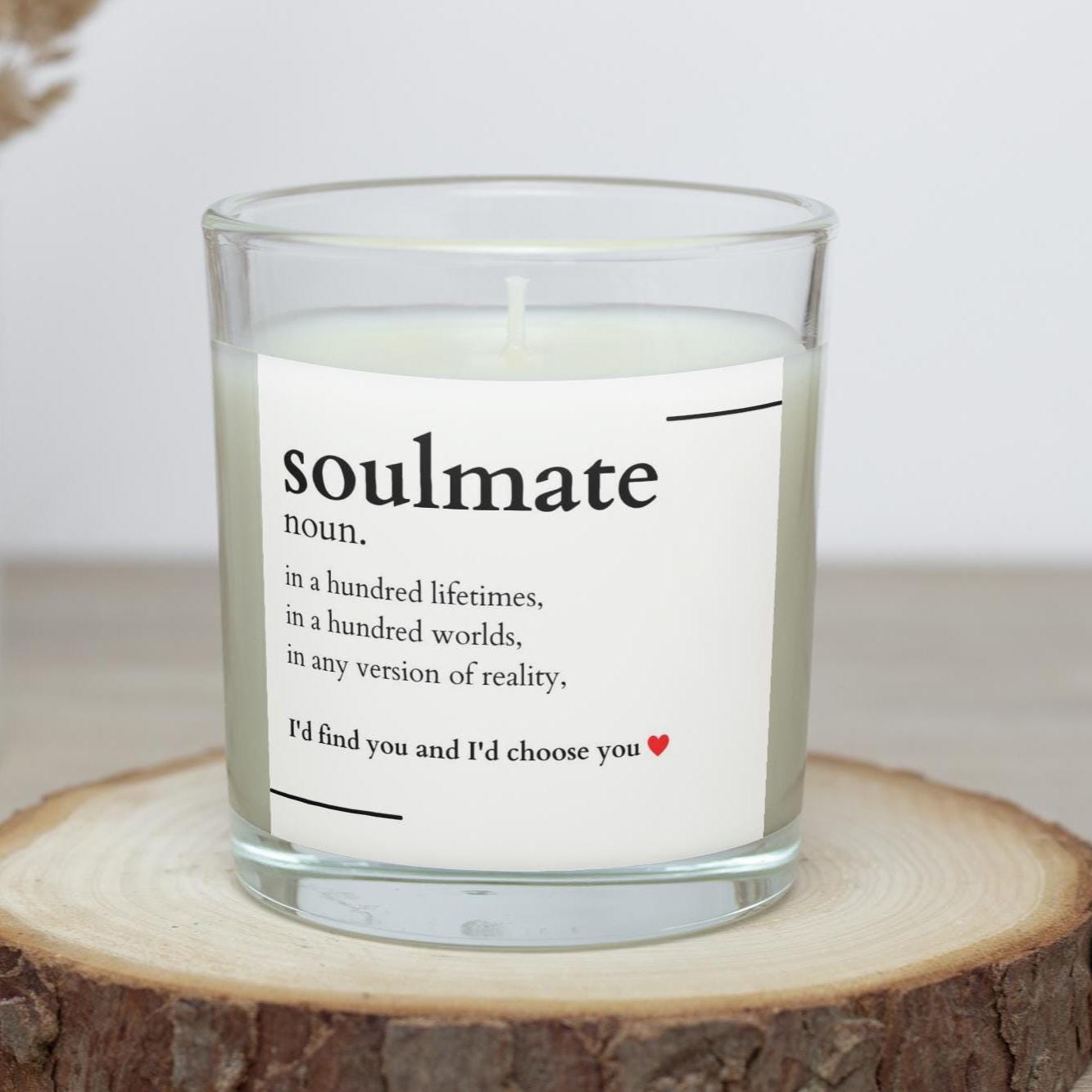 Soulmate Boyfriend Quote Message Personalised Candle | Cute Gift for Boyfriend | Romantic Gift for Husband | Any Message Custom Candle Gift Etsy