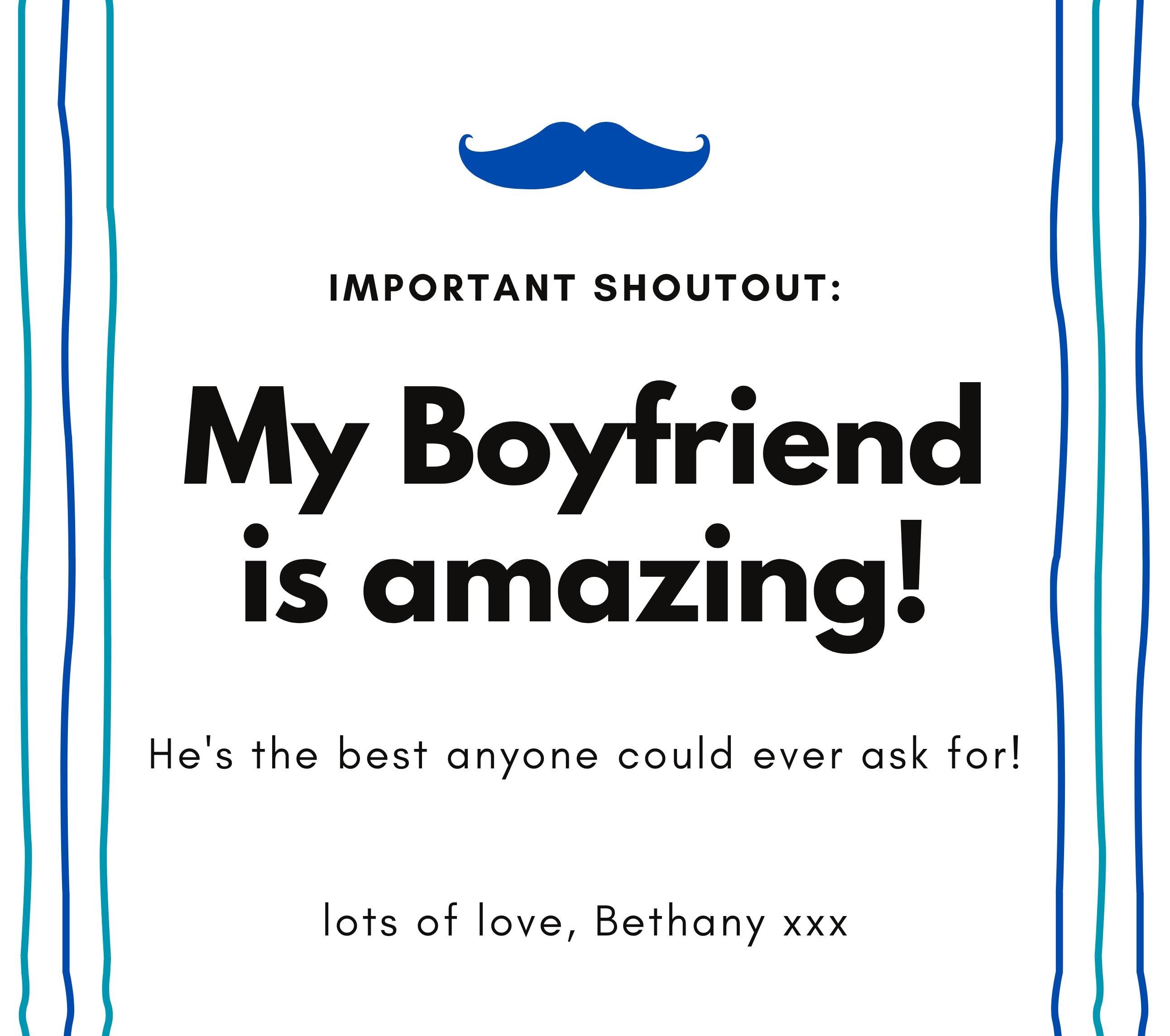 My Boyfriend is Amazing Personalised Candle Gift | Boyfriend Shoutout | Best Boyfriend Message Candle | Gift for Husband | Cute Candle Gift Etsy