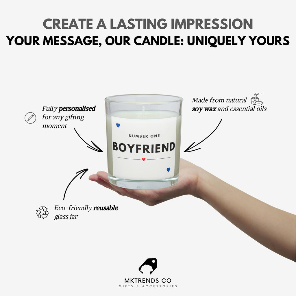 Number One Boyfriend Personalised Candle Gift | Best Gifts for Boyfriend | Romantic Boyfriend Candle | Cute Candle Gift | Anniversary Gift Etsy