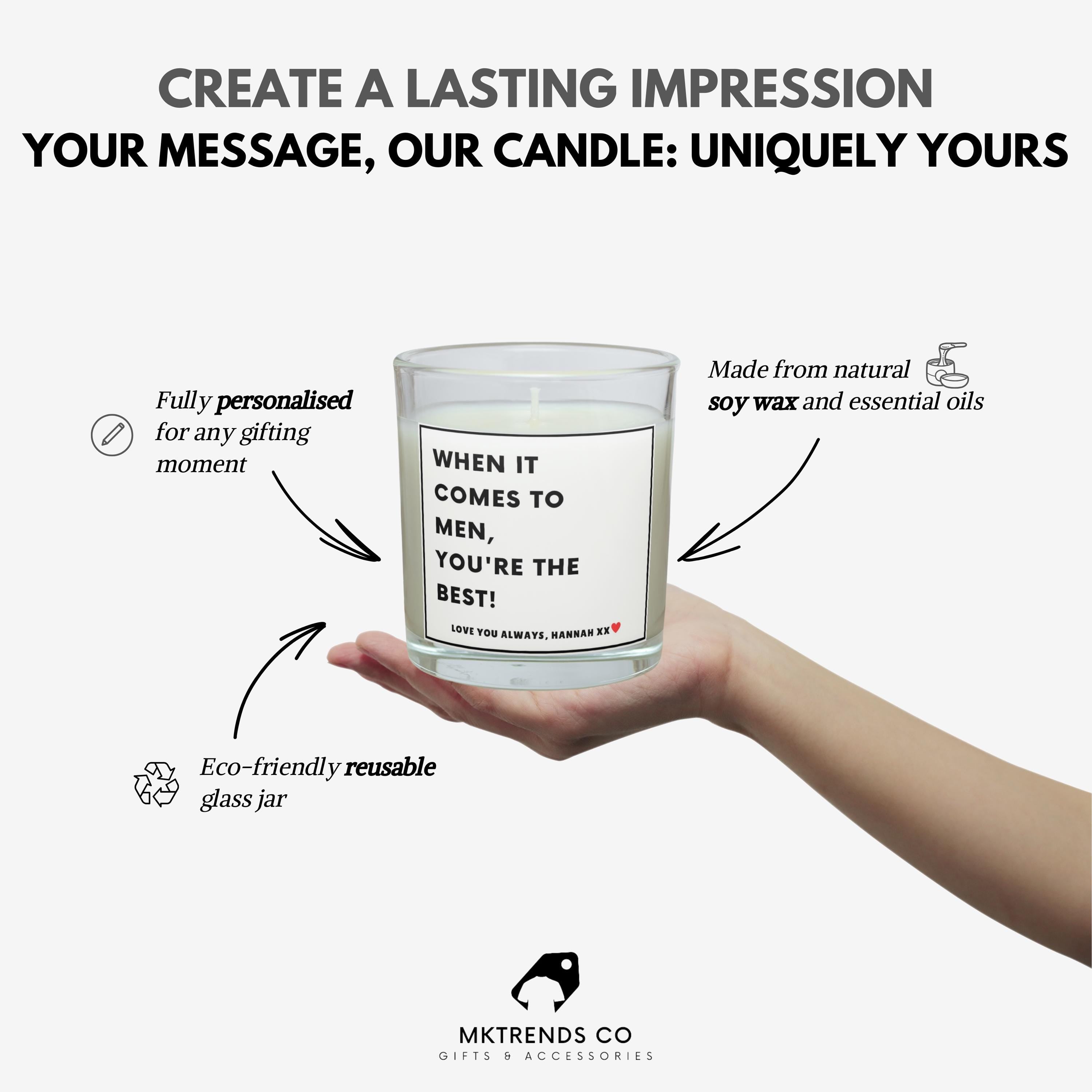 When it Comes to Men, You're the Best Personalised Candle | Funny Gift for Boyfriend | Novelty Gift for Boyfriend | Fun Relationship Candle Etsy