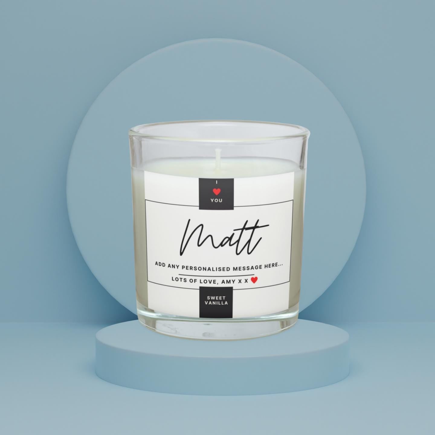 I Love you Boyfriend Personalised Candle | Custom Boyfriend Gift | Romantic Candle for Boyfriend | Cute Boyfriend Message Personalised Gift Etsy