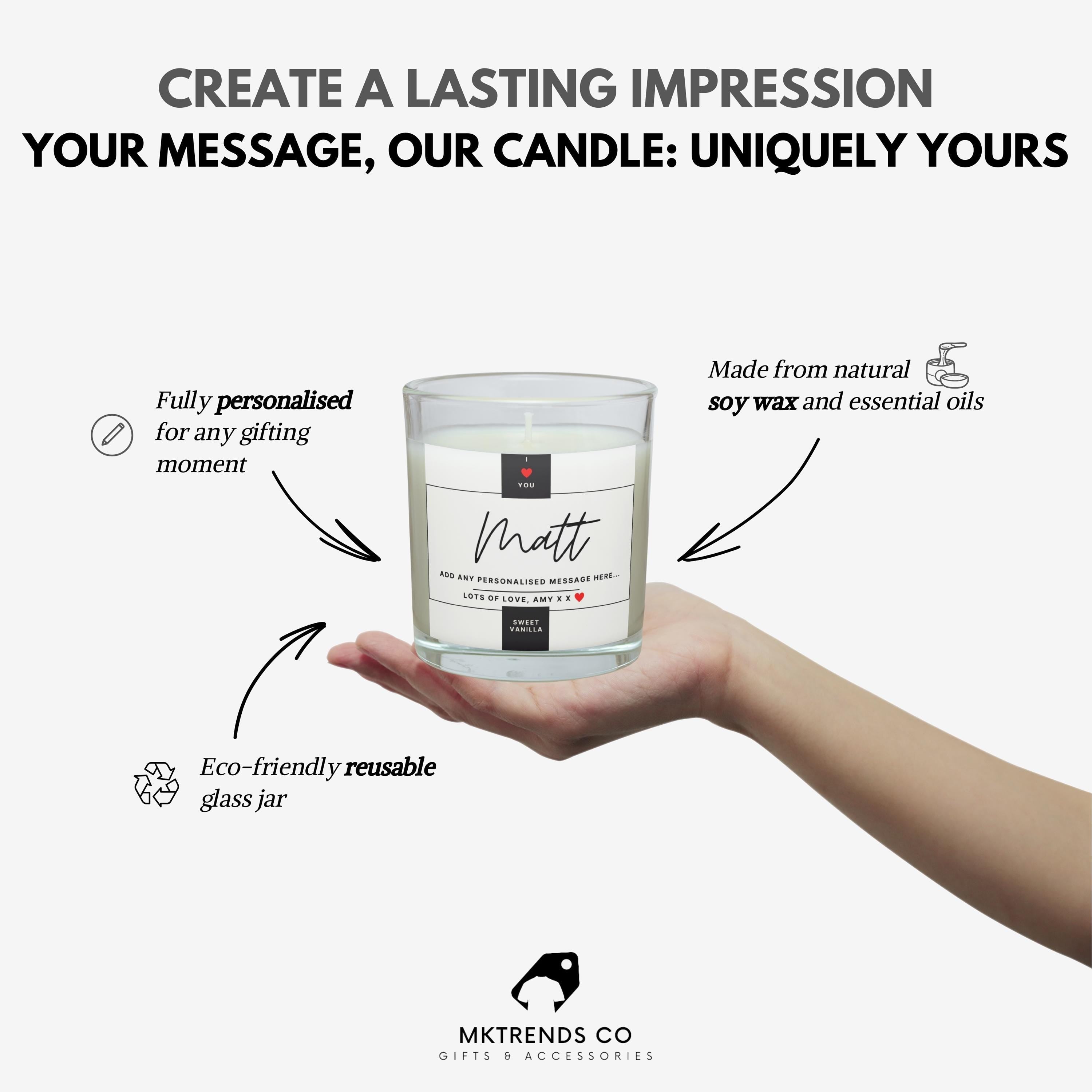 I Love you Boyfriend Personalised Candle | Custom Boyfriend Gift | Romantic Candle for Boyfriend | Cute Boyfriend Message Personalised Gift Etsy