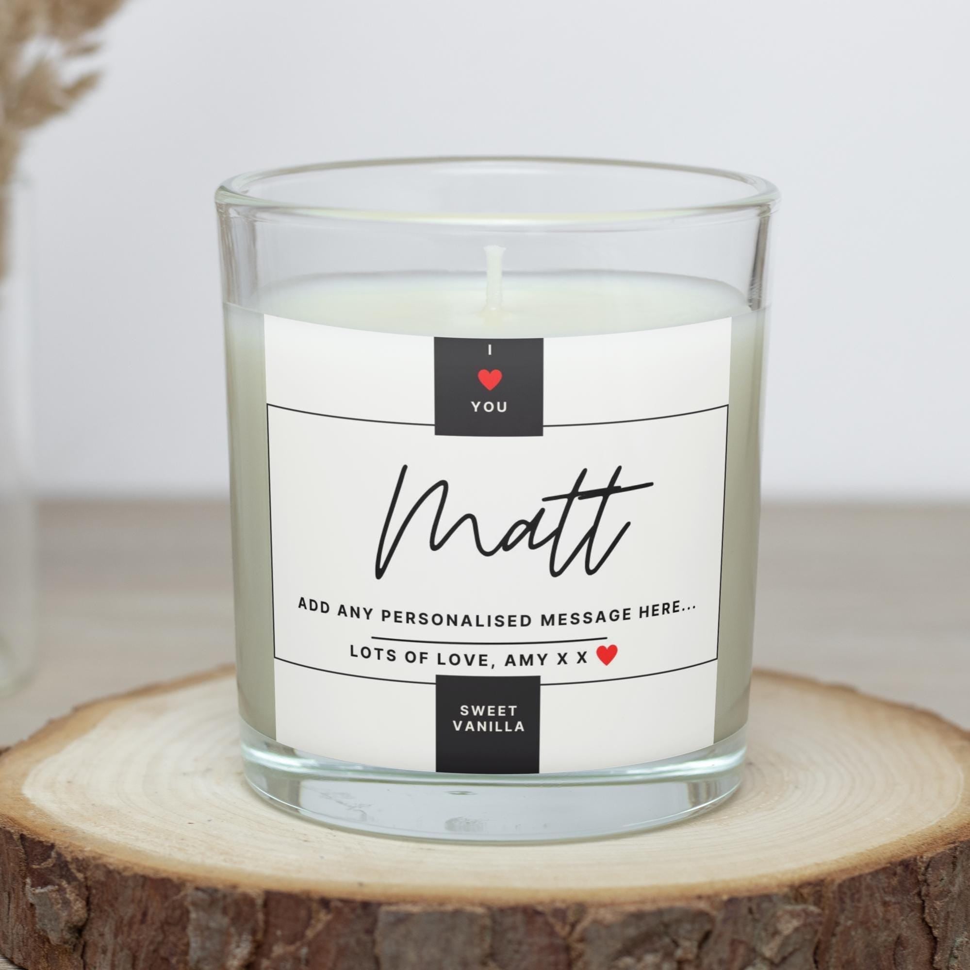 I Love you Boyfriend Personalised Candle | Custom Boyfriend Gift | Romantic Candle for Boyfriend | Cute Boyfriend Message Personalised Gift Etsy