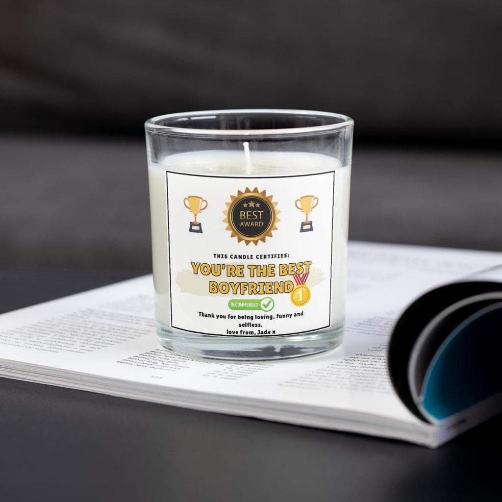 Best Boyfriend Award Certificate Personalised Candle Gift | Funny Boyfriend Award | Novelty Boyfriend Certificate Gift | Funny Anniversary Etsy