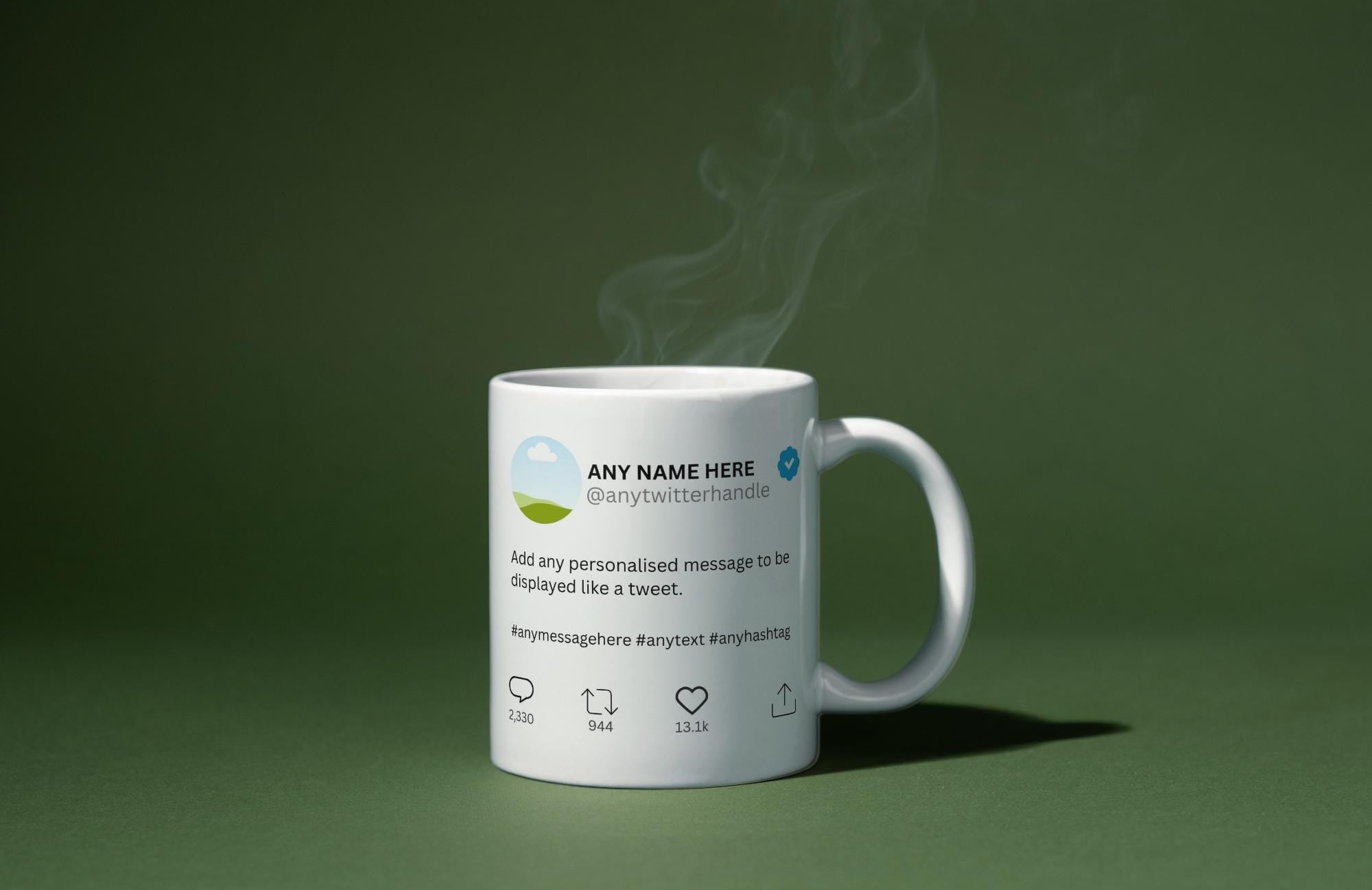 Personalised Twitter/X Mug | Custom Tweet Design | Funny Social Media Gift | Add Your Handle & Message | Novelty Mug | Personalised Gift | Etsy