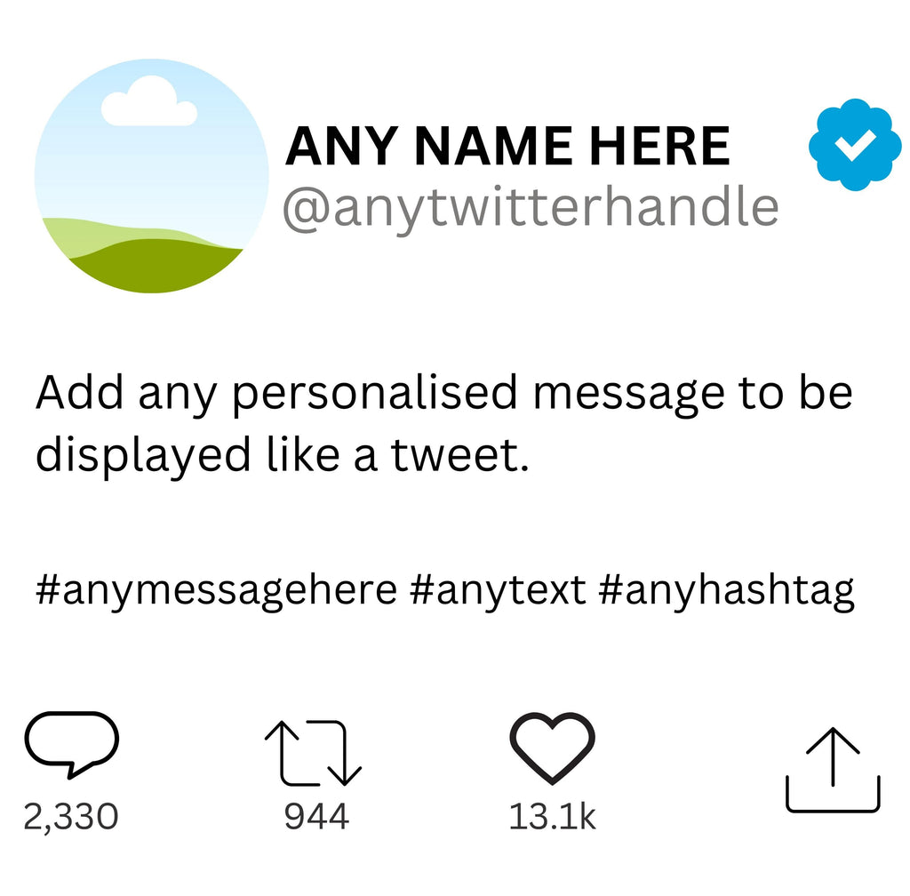Personalised Twitter/X Mug | Custom Tweet Design | Funny Social Media Gift | Add Your Handle & Message | Novelty Mug | Personalised Gift | Etsy