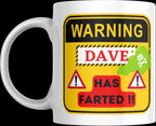 Personalised Novelty Mug | Funny Custom Name Mug | Rude Gift | Fart Joke | Personalised Gift | Gift for | Warning Gift | Joke Gift | Novelty Etsy