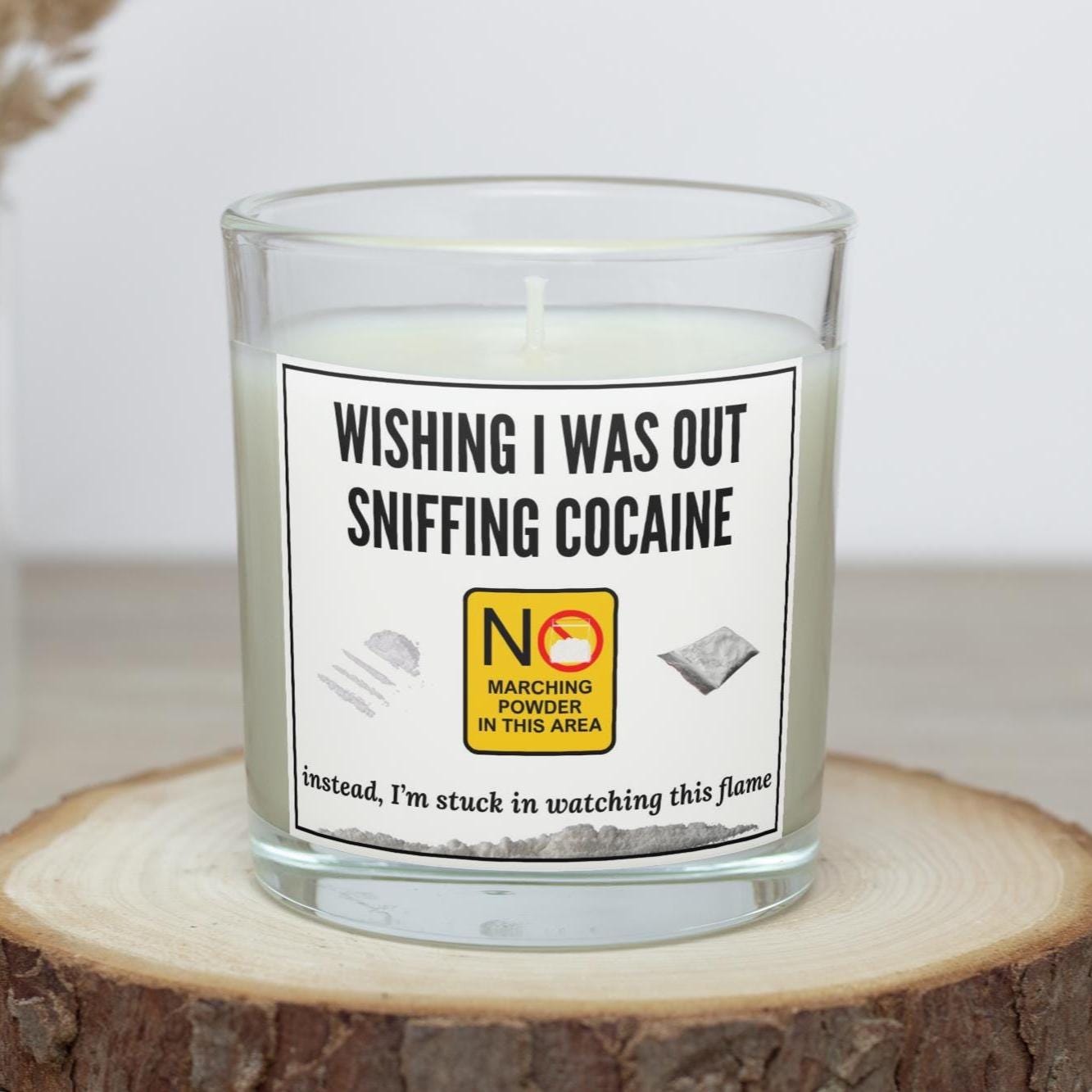 Funny Cocaine Gift | Novelty Cocaine Personalised Candle | Funny Drugs Humour Gift | Secret Santa | Funny Boyfriend | Brother | Novelty Gift Etsy