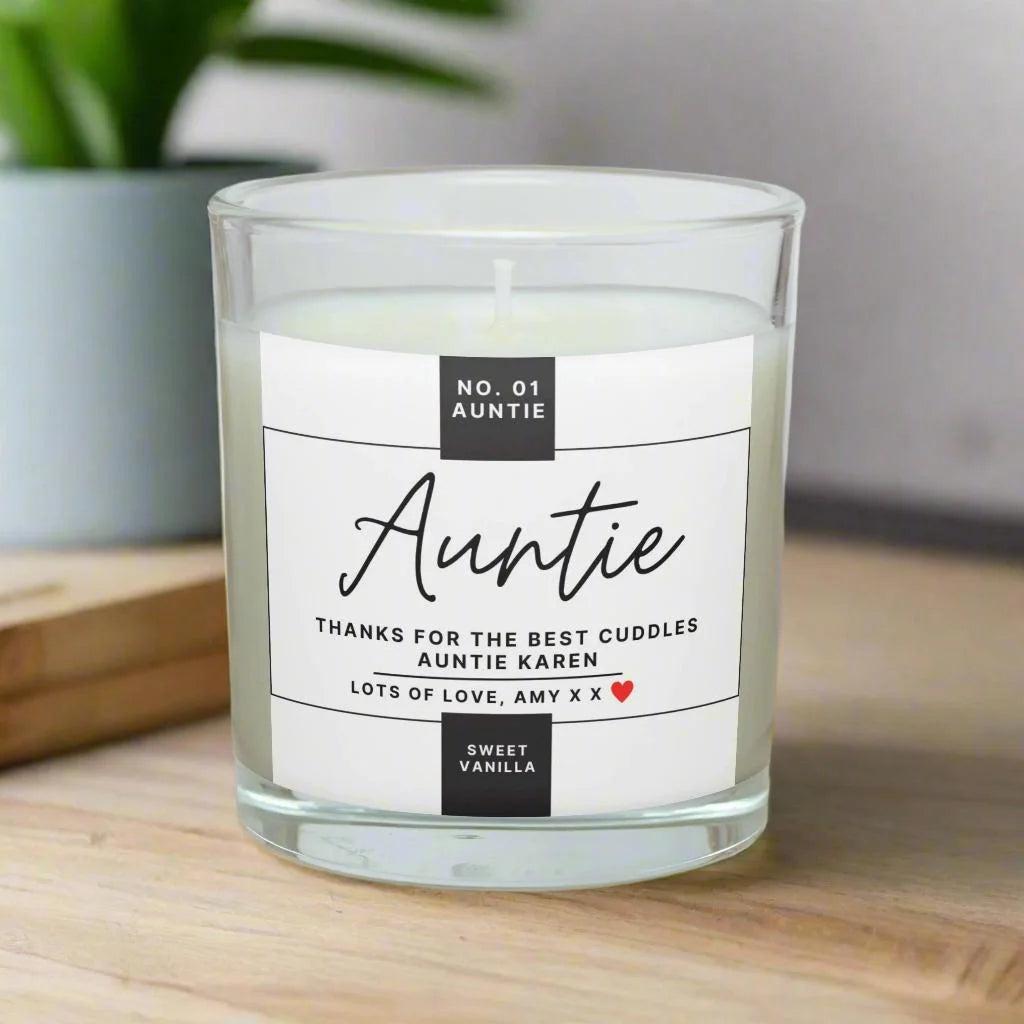Number 1 Auntie Personalised Candle Gift | Custom Message Number One Aunty Gift | Cute Auntie Gift | Just Because Aunt Candle | Any Message Etsy