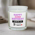 Auntie Happy Milestone Birthday Personalised Candle Gift | Birthday Age and Message | Birthday Gift for Aunty | Happy Birthday Aunt Candle Etsy