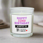 Auntie Happy Milestone Birthday Personalised Candle Gift | Birthday Age and Message | Birthday Gift for Aunty | Happy Birthday Aunt Candle Etsy