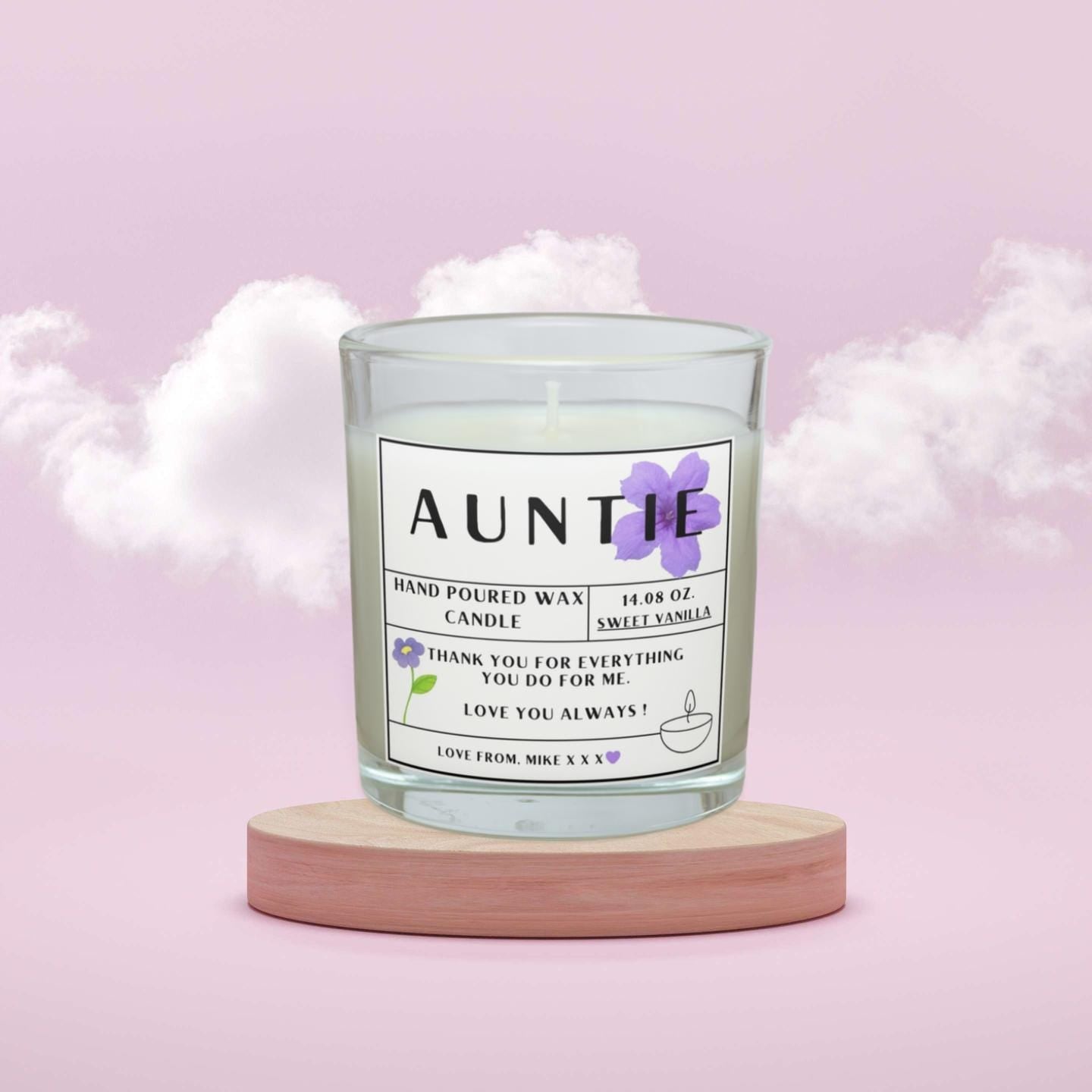 Auntie Message Personalised Candle Gift | Aunty Quote Message Gift | Auntie Birthday | Just Because | Love You Aunt Candle | Thank You Aunty Etsy