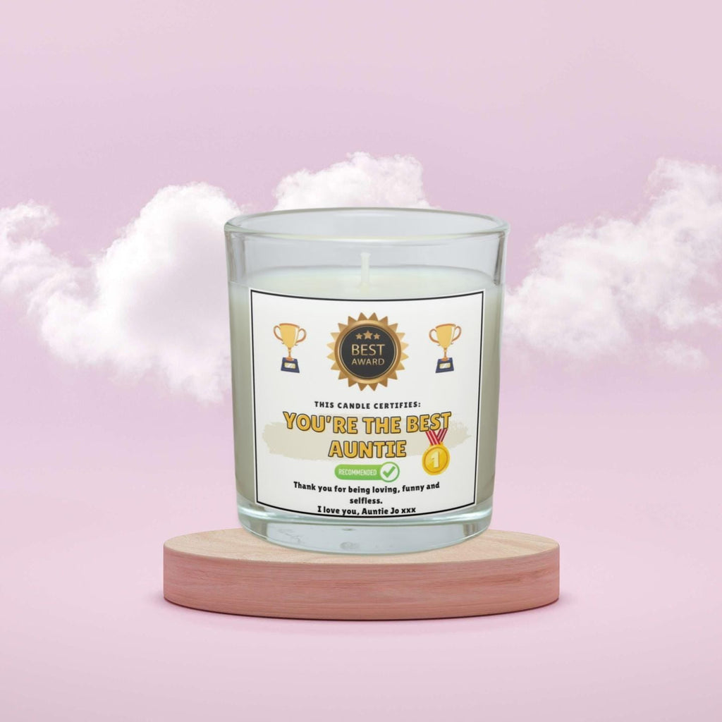 Best Auntie Award Personalised Candle | Funny Award Certificate | Novelty Aunty Candle | Best Auntie Gift | Thoughtful Aunt | Auntie Message Etsy