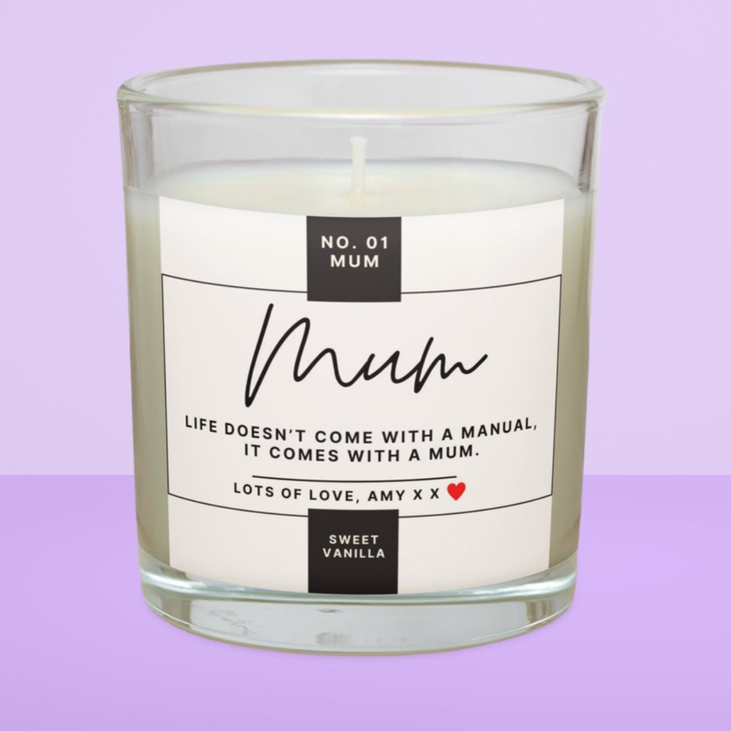 Number 1 Mum Personalised Candle | Number One Mum Gift | Best Mum Gifts | No.01 Mum | Mum Birthday Gifts | Mum Christmas Gift | Mother's Day Etsy