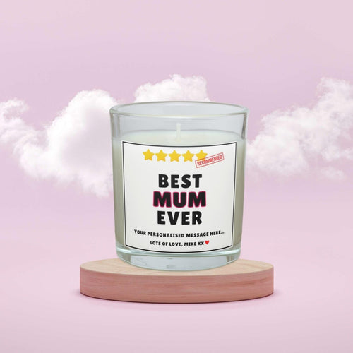 Best Mum Ever 5 Stars Award Personalised Candle Gift | Gift for Mum | Novelty Funny Gift for Mum | Funny Mum Rating Candle | Five Star Mum Etsy