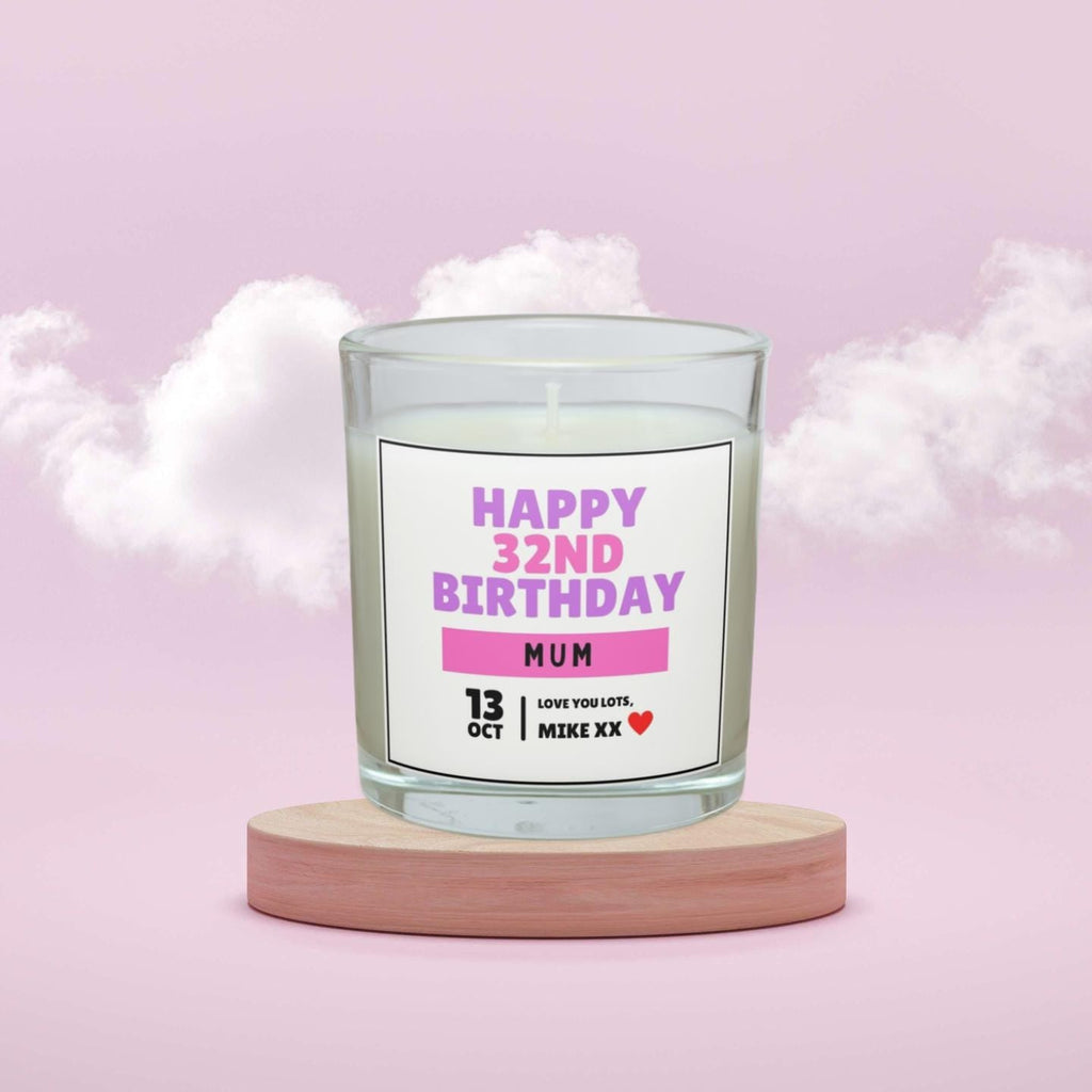 Happy Birthday Mum Personalised Candle | Birthday Gifts for Mum | Mum Birthday Message Candle Gift | Birthday Date Gift | Mum Pink Birthday Etsy