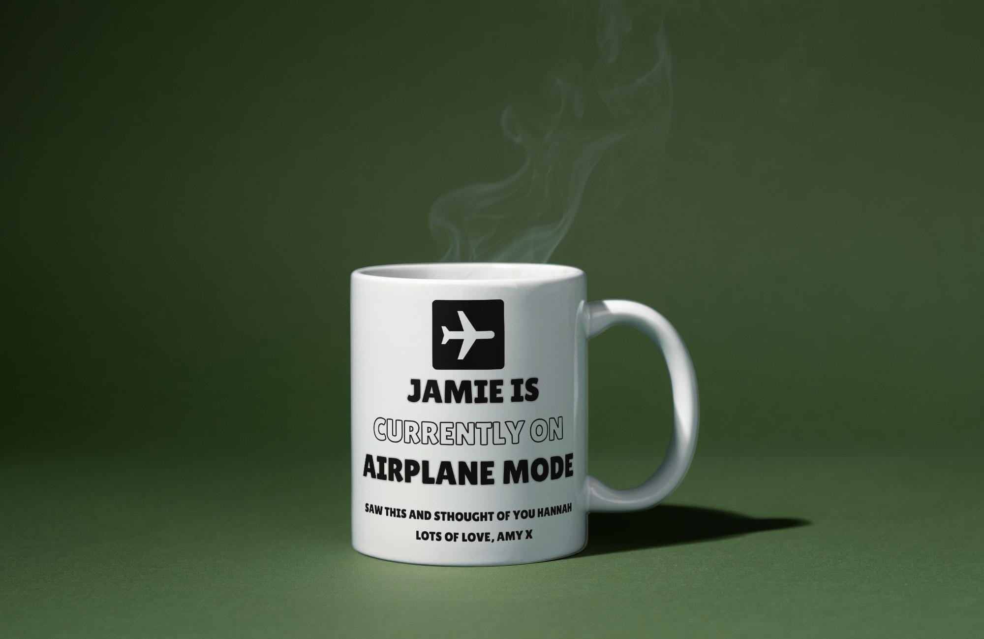 Personalised Airplane Mode Mug | Funny Custom Gift | Novelty Coffee Cup | Personalised Mug | Novelty Mug | Funny Gift | Coffee Tea | Gift Etsy