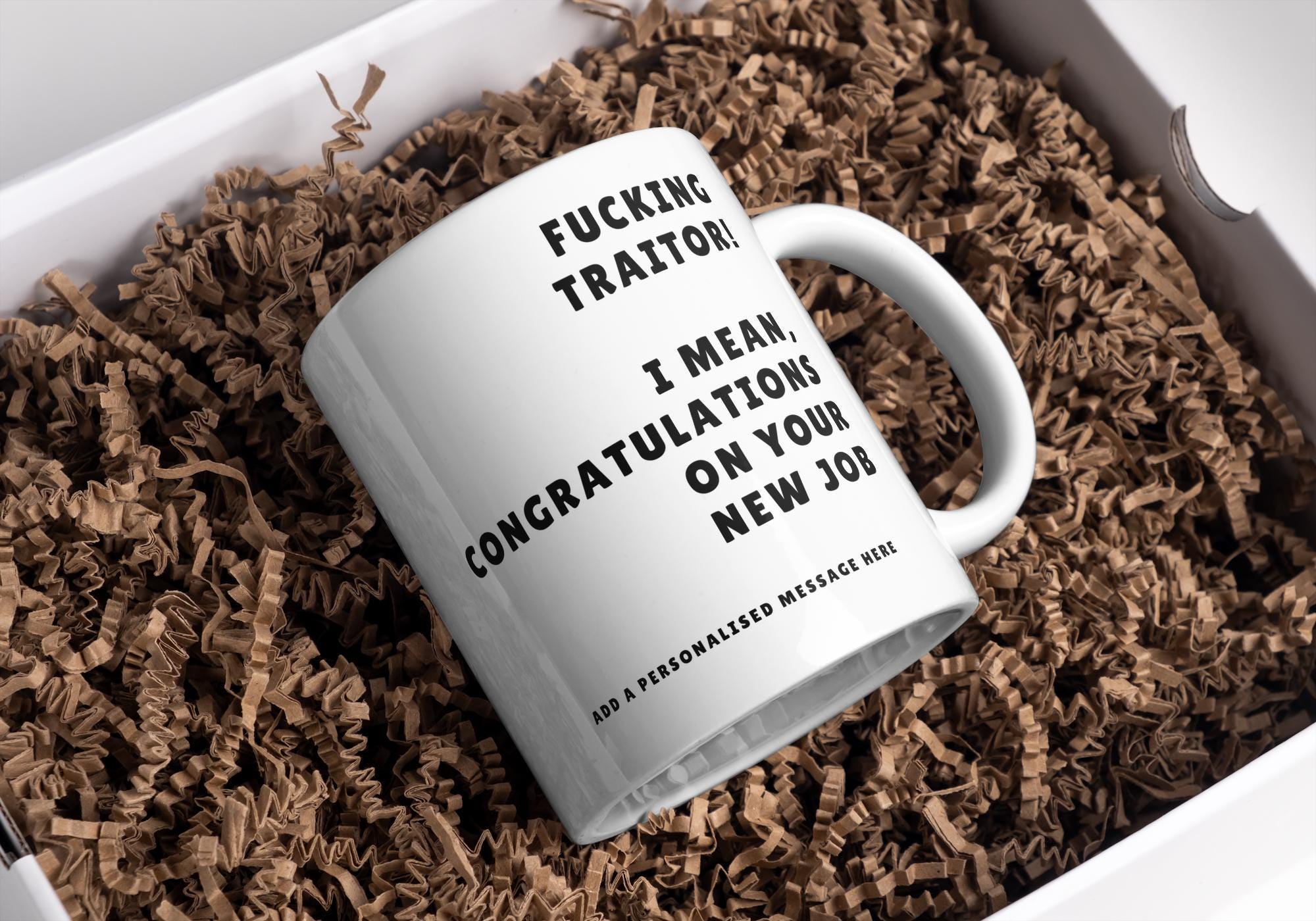 Personalised New Job Mug | Funny Farewell Gift | New Job Gift | Novelty Mug | Sarcastic Gift | Office Banter | Congratulations | Well Done Etsy
