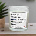 Bad Dad Jokes Funny Personalised Candle | Novelty Gifts for Dad | Funny Dad Joke Message Gift | Dad Pun | Funny Birthday Candle Gift for Dad Etsy