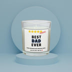 Best Dad Ever Personalised Candle | Best Dad Message Gift | Funny 5 Star Dad Gift | Dad Appreciation | From Son | From Daughter | Dad Award Etsy