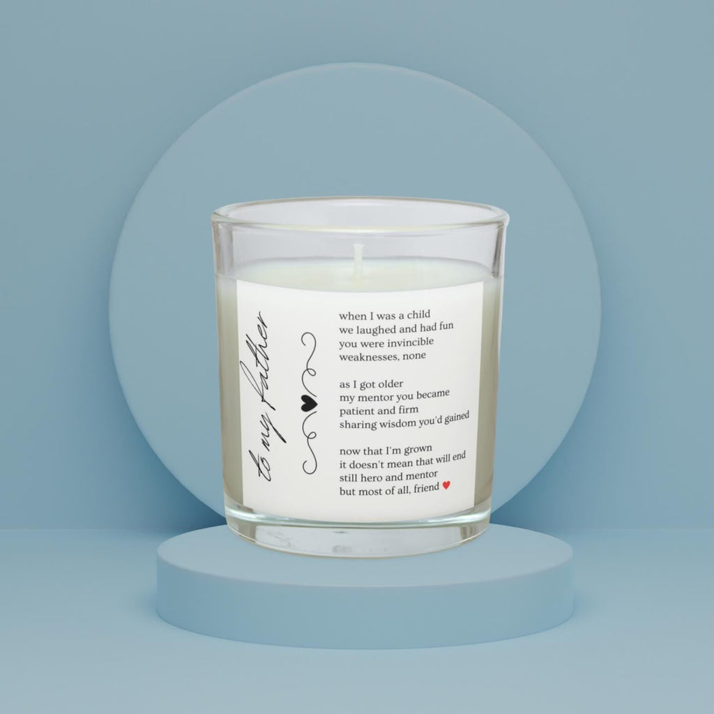 To my Father Message Personalised Candle | Dad Appreciation Gift | Message Poem Gift for Dad | Thank You Dad | Custom Message Gift for Dad Etsy