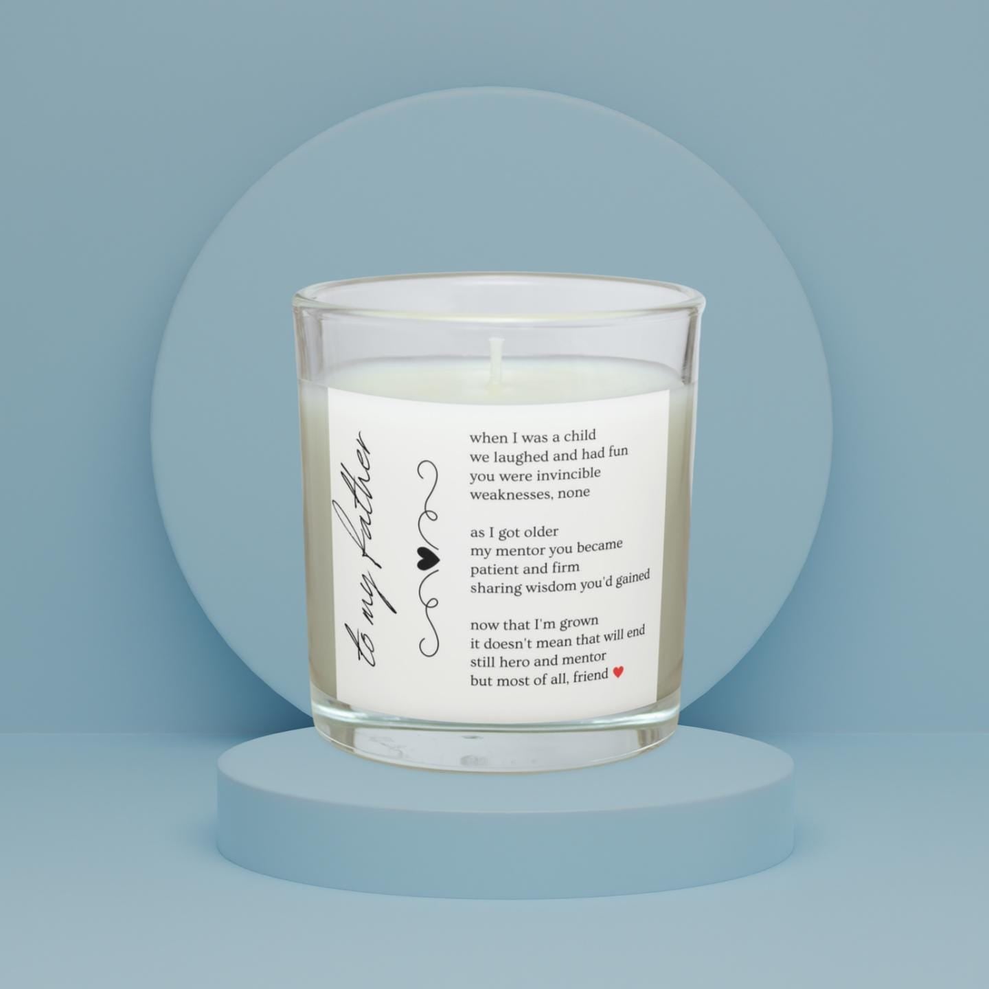To my Father Message Personalised Candle | Dad Appreciation Gift | Message Poem Gift for Dad | Thank You Dad | Custom Message Gift for Dad Etsy