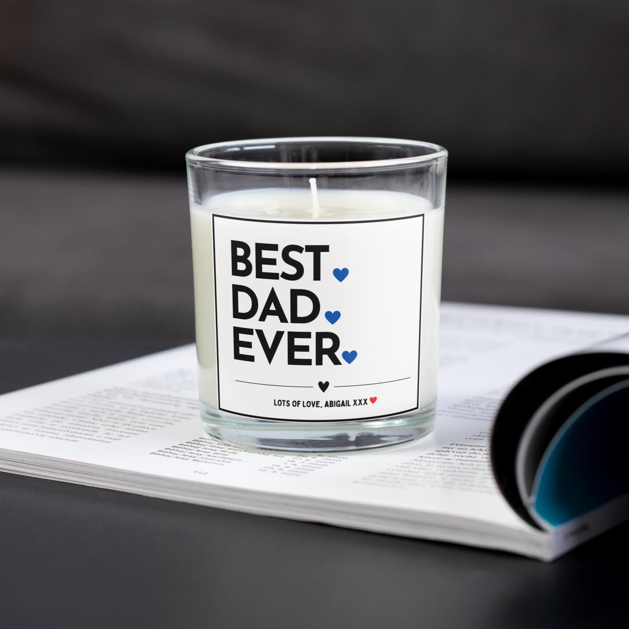 Best Dad Ever Personalised Candle | Best Dad Gift for Dad | Father's Day | Dad Appreciation Candle Gift | Dad Message | Thank You Dad Gift Etsy
