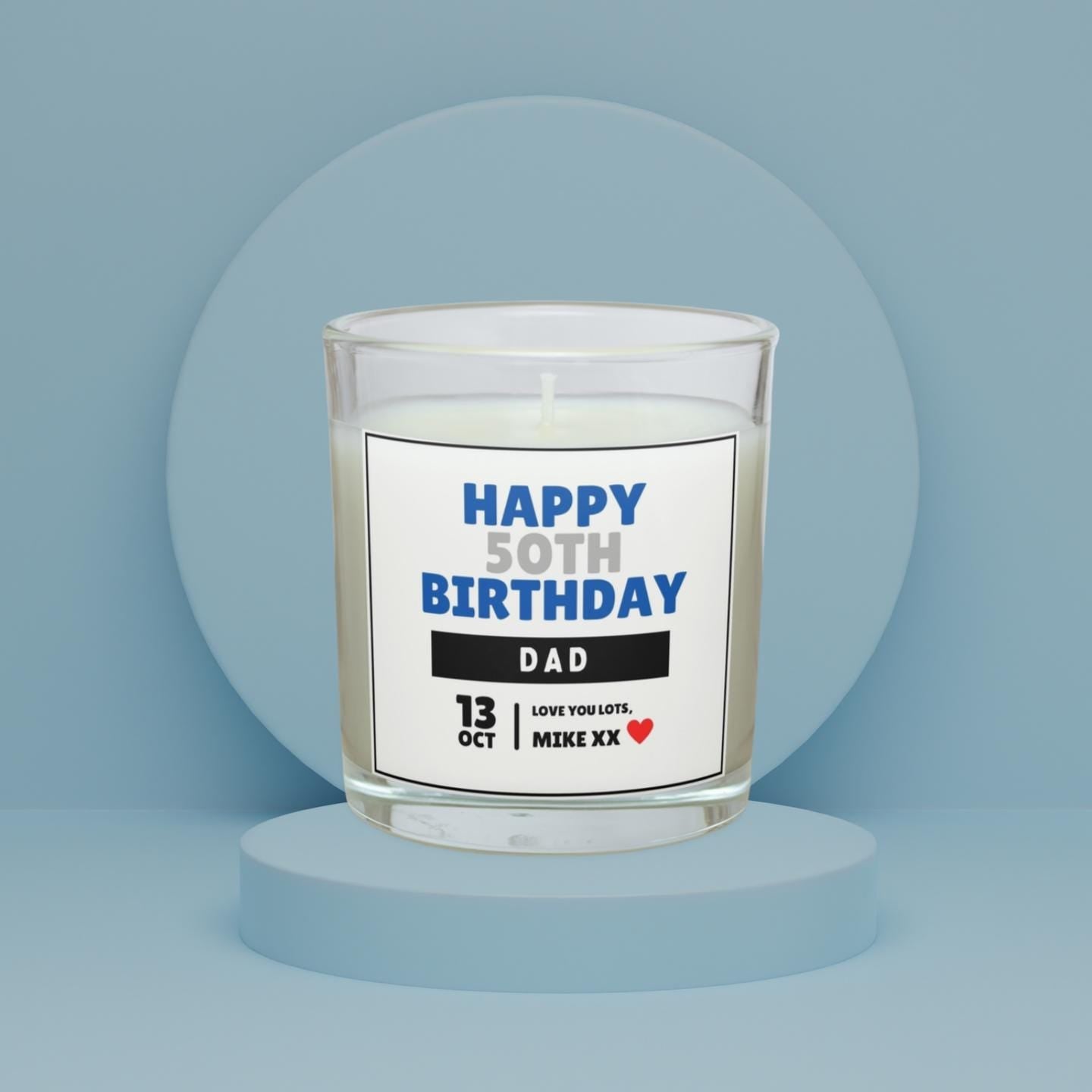 Happy Birthday Dad Personalised Candle Gift | Age & Message | Dad Birthday | From Son Birthday Gift | From Daughter | Dad Birthday Message Etsy