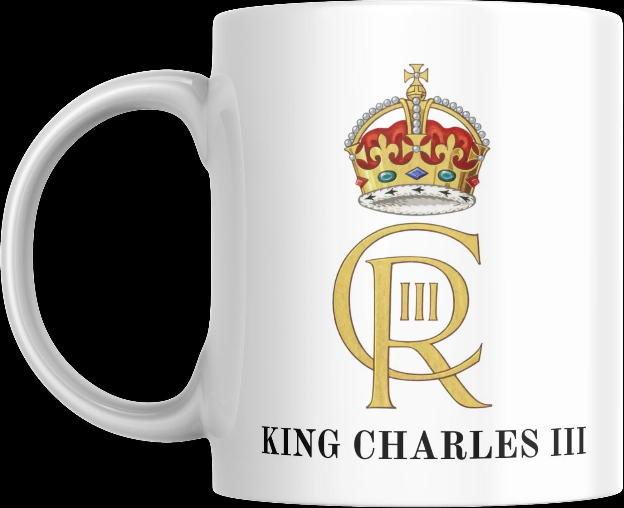 King Charles III Coronation Mug | CR III Monogram | Royal Emblem Design | Commemorative Souvenir | Patriotic Gift | King Charles | Royal Etsy