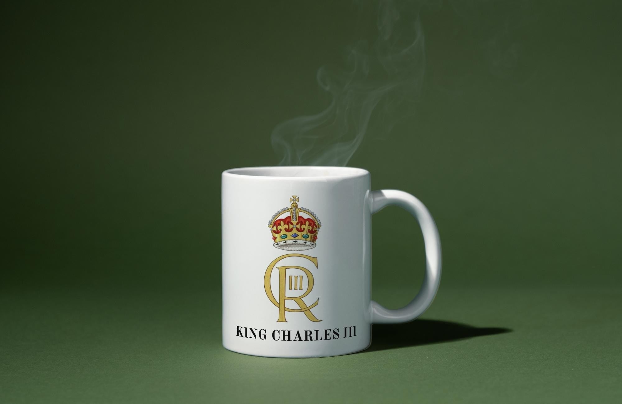 King Charles III Coronation Mug | CR III Monogram | Royal Emblem Design | Commemorative Souvenir | Patriotic Gift | King Charles | Royal Etsy