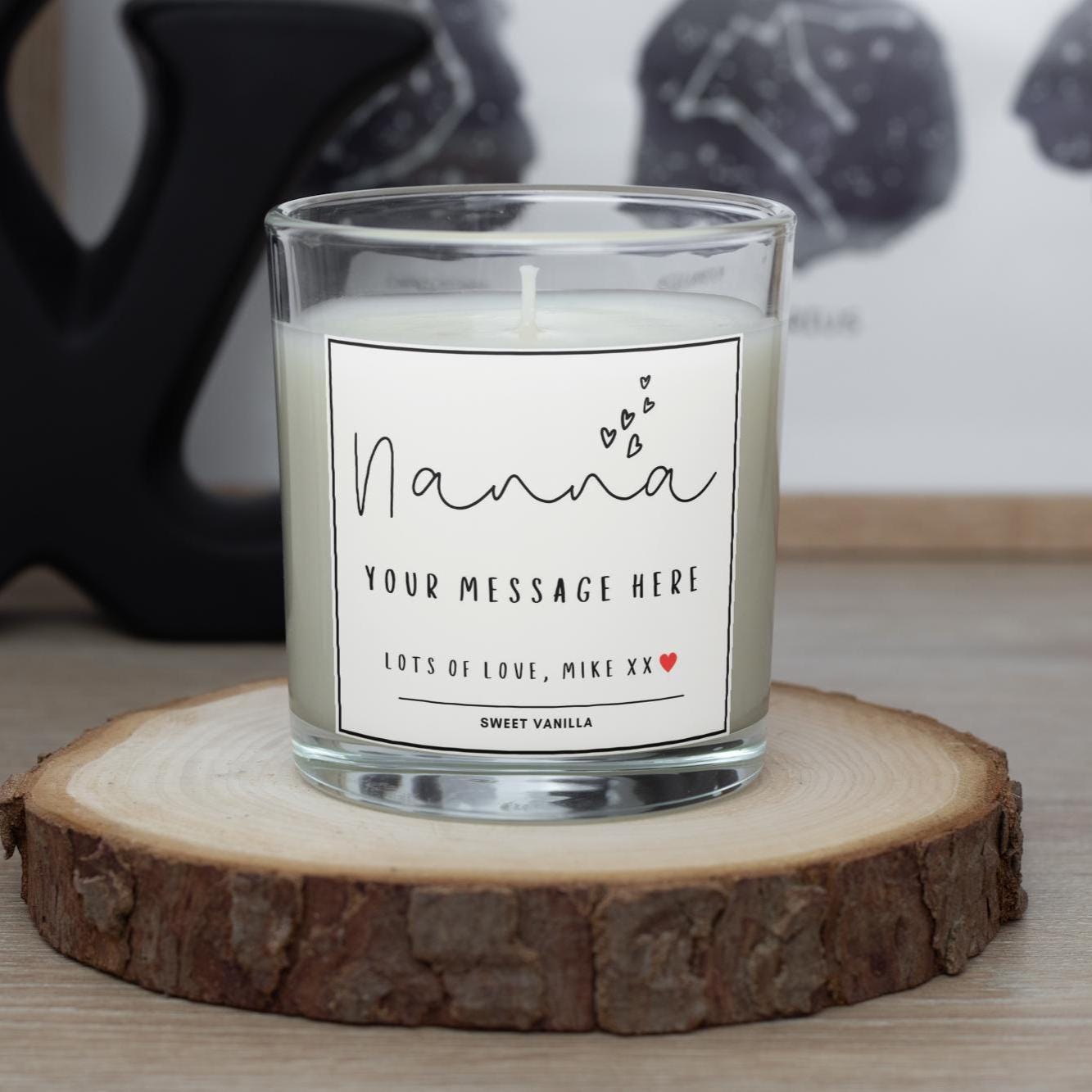 Nanna Heart Message Personalised Candle Gift | Nanna Message Gift | Gift for Nan | Nanna Birthday | Nanna Christmas | Grandma Gifts | Nanna Etsy