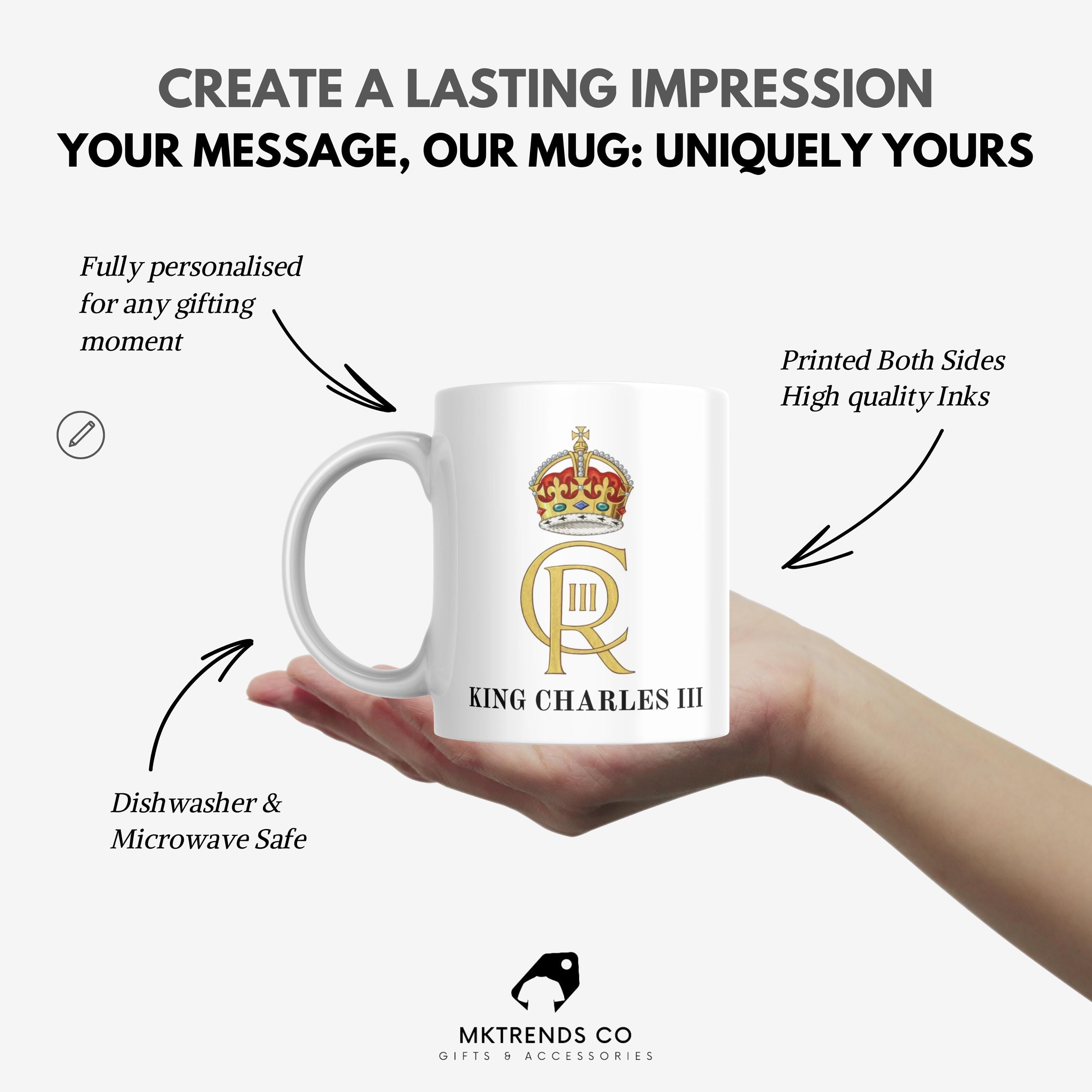 King Charles III Coronation Mug | CR III Monogram | Royal Emblem Design | Commemorative Souvenir | Patriotic Gift | King Charles | Royal Etsy