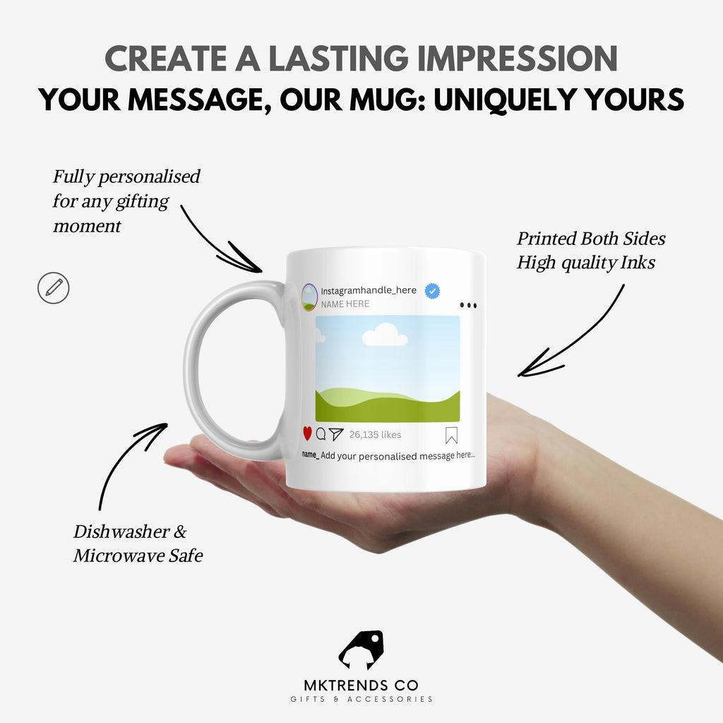 Personalised Instagram Mug | Custom Insta Post Design | Funny Social Media Gift | Instagram Gift | Novelty Mug | Gift | Personalised Mug Etsy