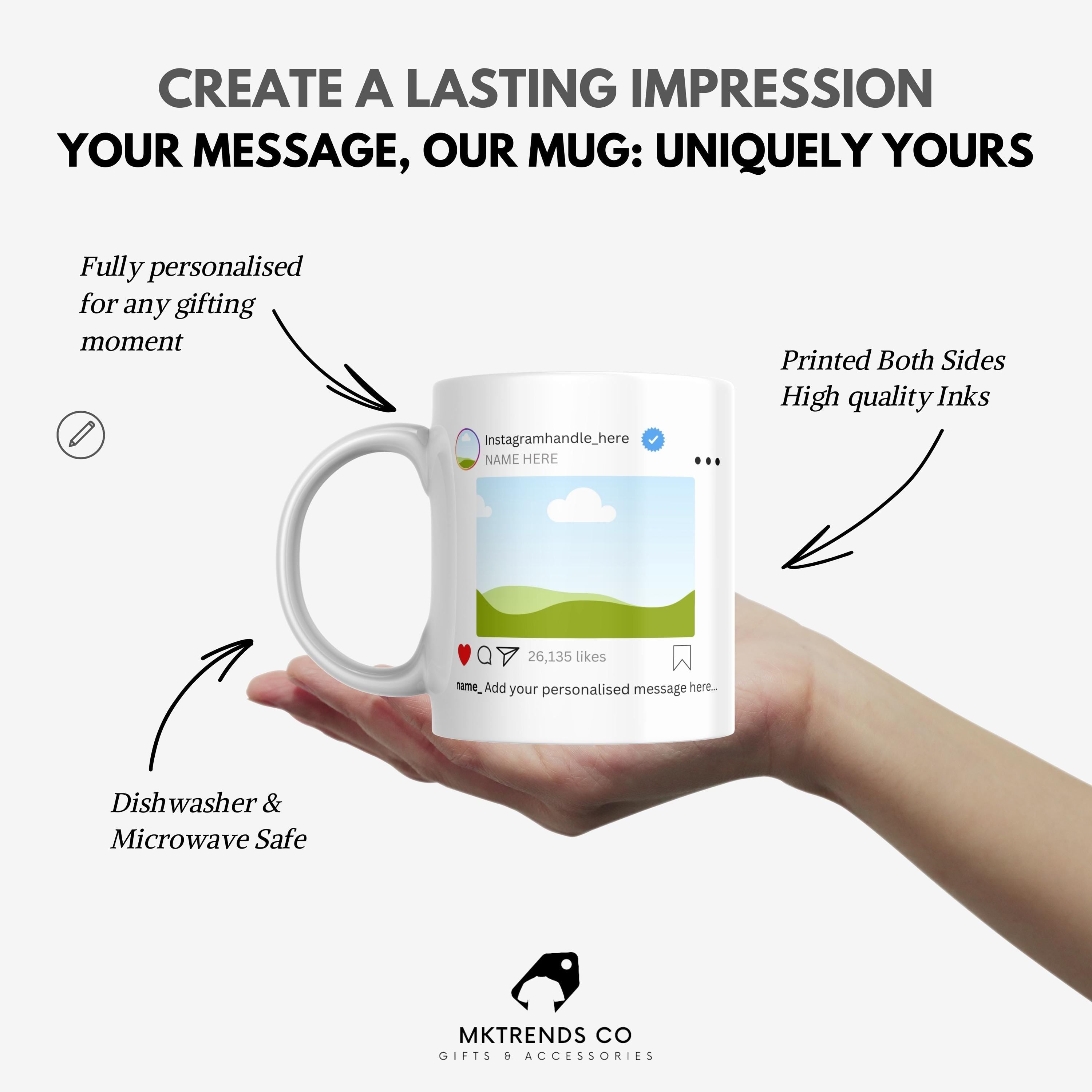 Personalised Instagram Mug | Custom Insta Post Design | Funny Social Media Gift | Instagram Gift | Novelty Mug | Gift | Personalised Mug Etsy