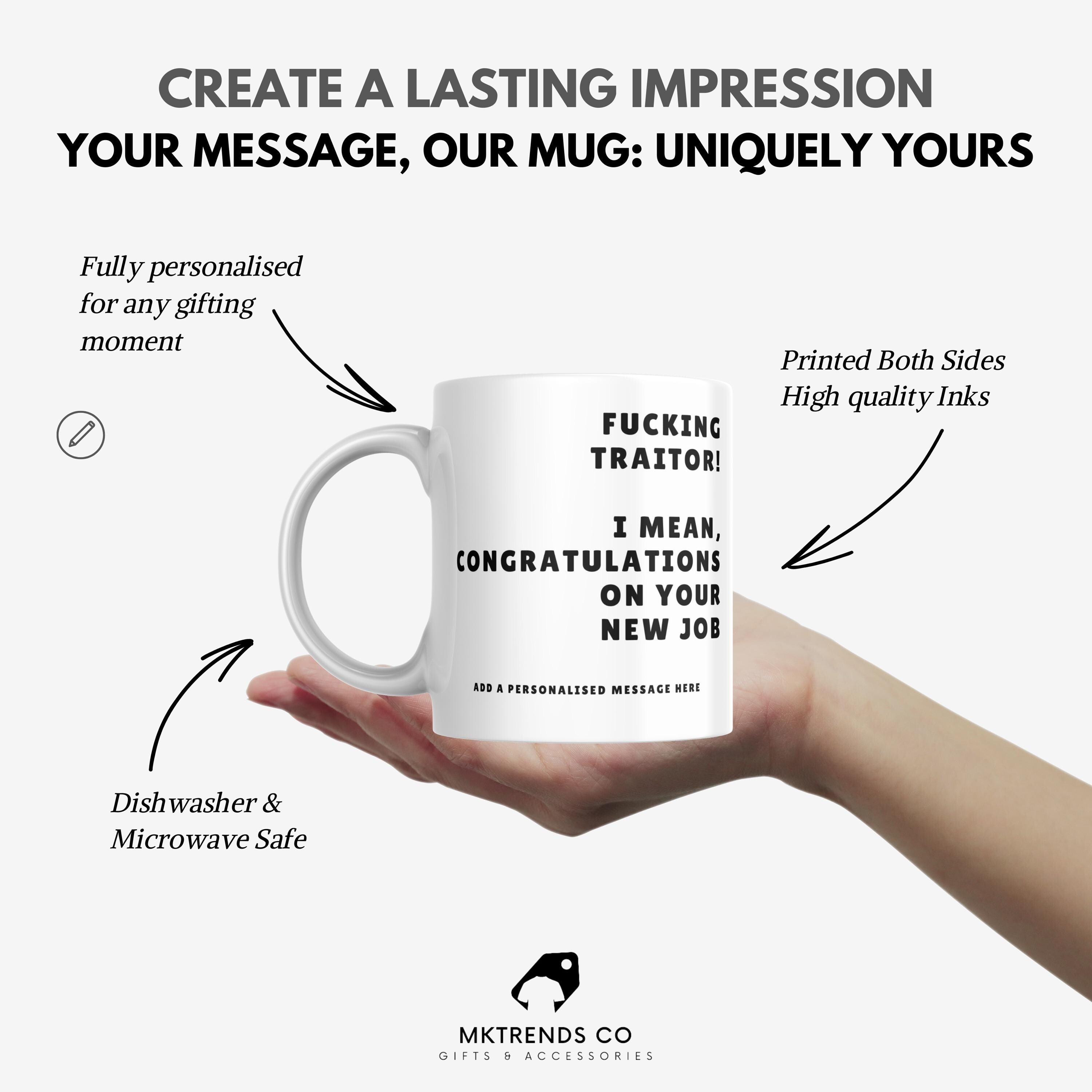 Personalised New Job Mug | Funny Farewell Gift | New Job Gift | Novelty Mug | Sarcastic Gift | Office Banter | Congratulations | Well Done Etsy