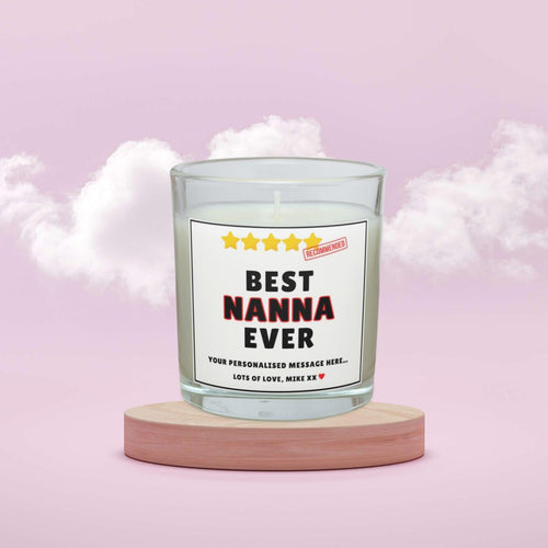 5 Star Best Nan Ever Personalised Candle | Nanna Funny Five Star Review Gift | Fun Novelty Gift for Nan | Nanna Birthday | Thank You Nanna Etsy