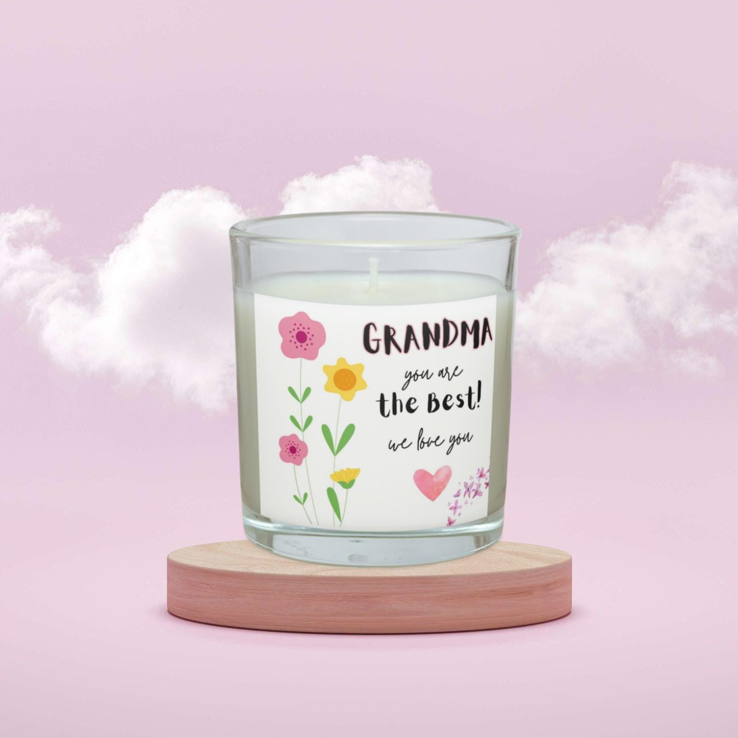 Grandma You're the Best Personalised Candle | Best Grandma Gift | Grandma Flowers Gift | Grandma Message Candle | Grandma Birthday Gifts Etsy