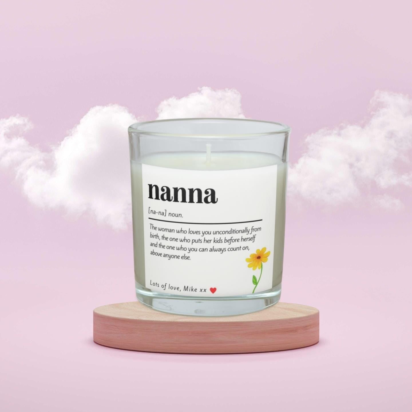 Personalised Nanna Flower Noun Candle | Gifts for Nanna | Nanna Noun Message | Best Nanna Gifts | Gifts for Grandma | To My Nanna Gift | Nan Etsy