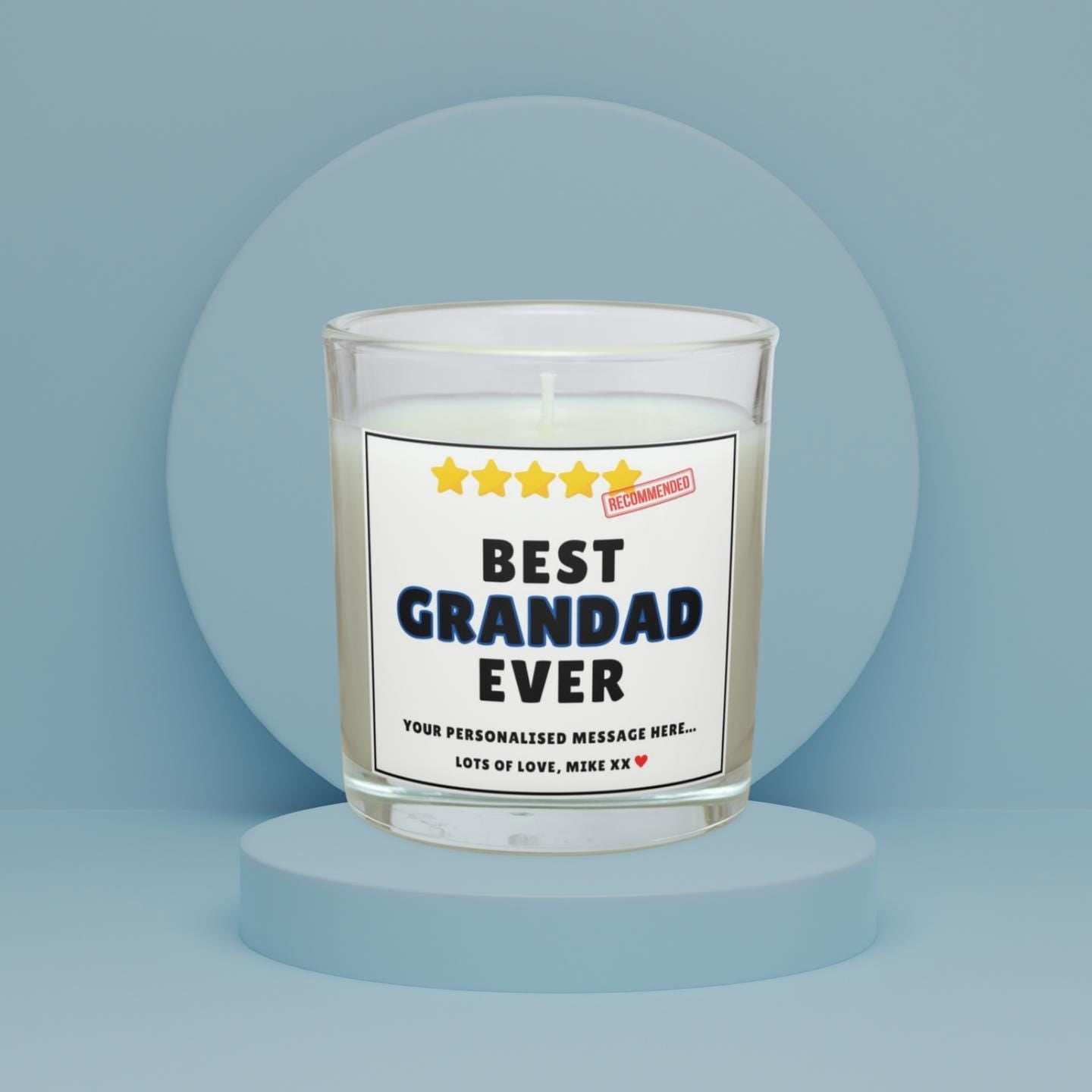 Best Grandad Ever Personalised Candle Gift | Novelty Grandad Message Gift | Grandad Appreciation | Thank You Grandad Gift | 5 Star Grandad Etsy