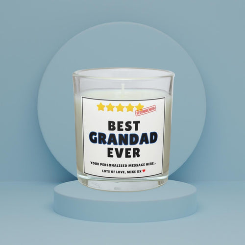 Best Grandad Ever Personalised Candle Gift | Novelty Grandad Message Gift | Grandad Appreciation | Thank You Grandad Gift | 5 Star Grandad Etsy