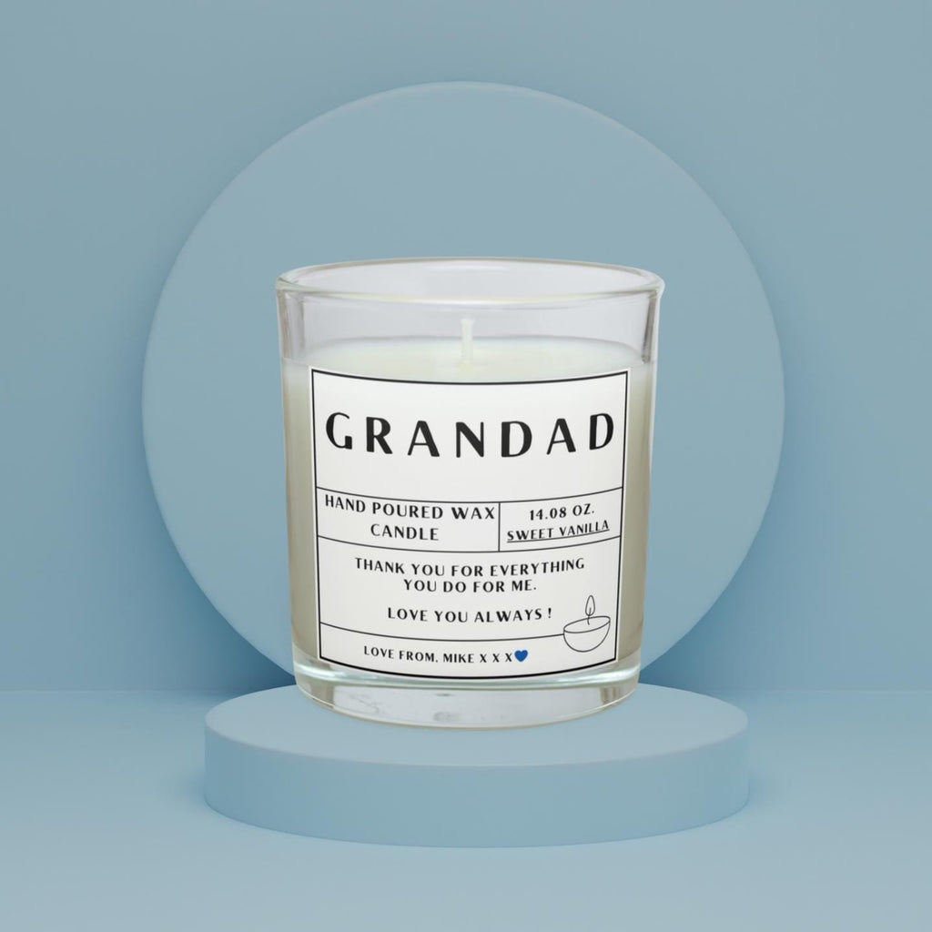 Grandad Message Personalised Candle in Glass Jar | Custom Message Gift | Grandad Birthday Gift | Thank You Grandad Custom Message Candle Etsy